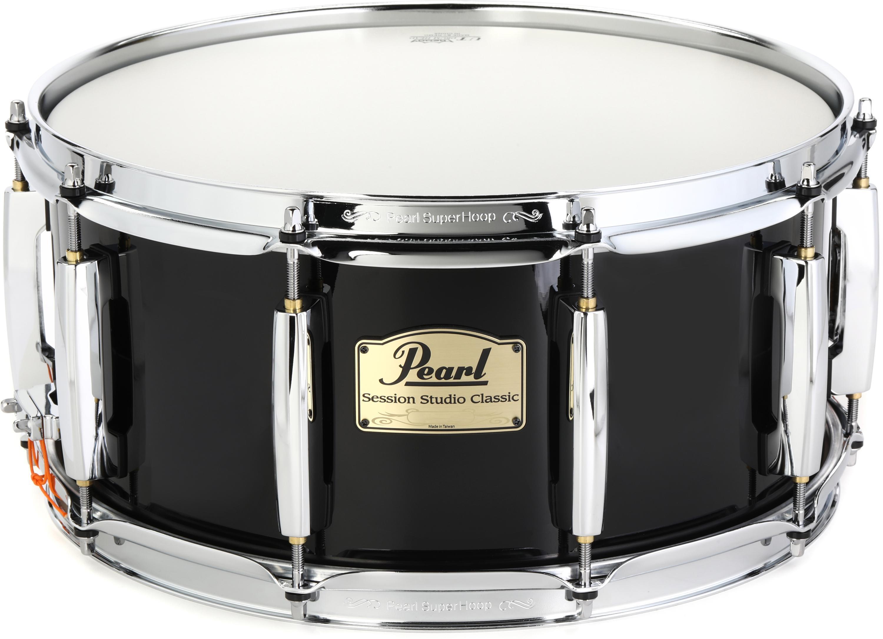 Pearl Session Snare Drum - 6.5 x 14 inch - Piano Black | Sweetwater