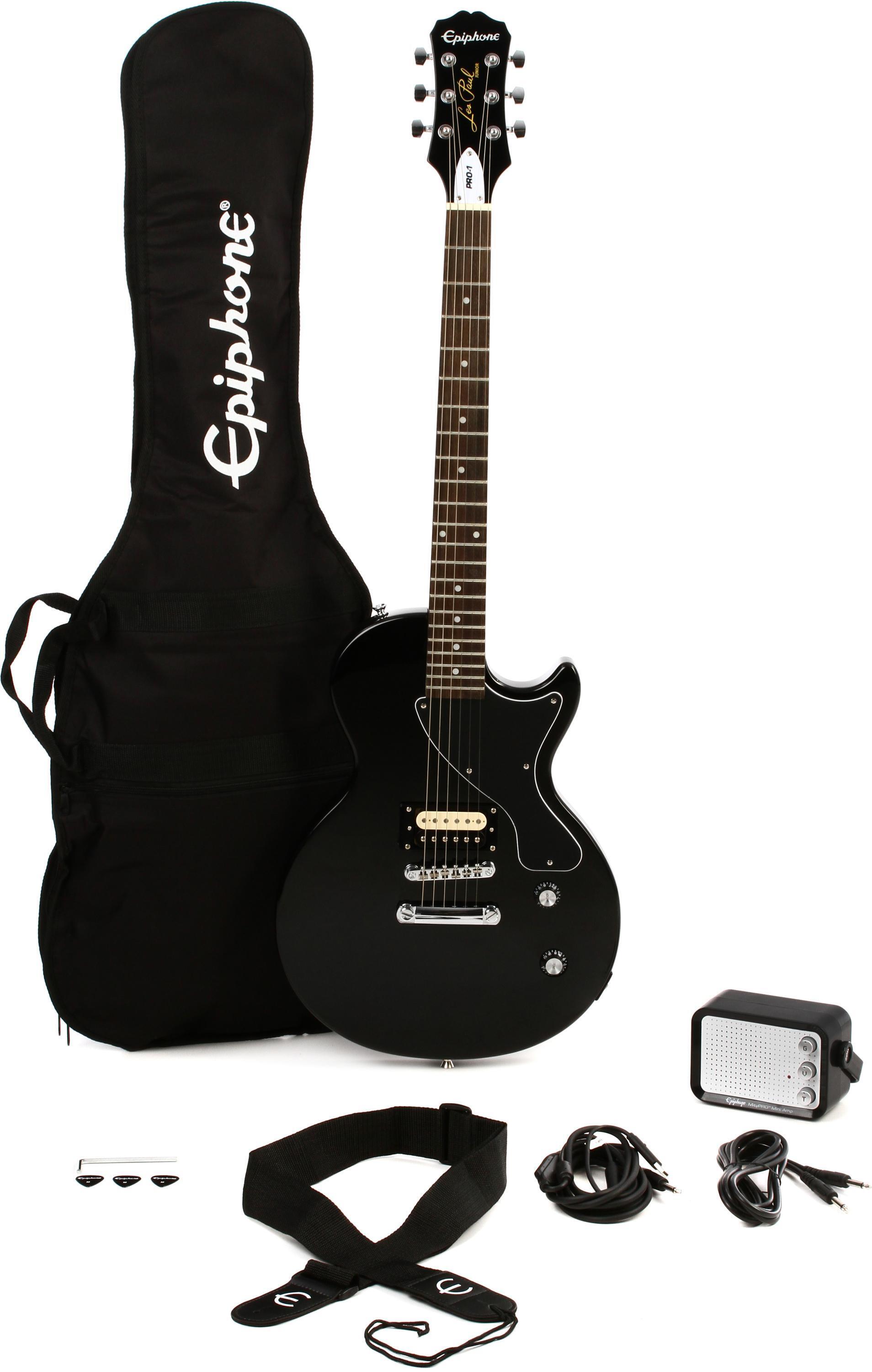 Epiphone PRO-1 Les Paul Jr. Performance Pack - Ebony | Sweetwater