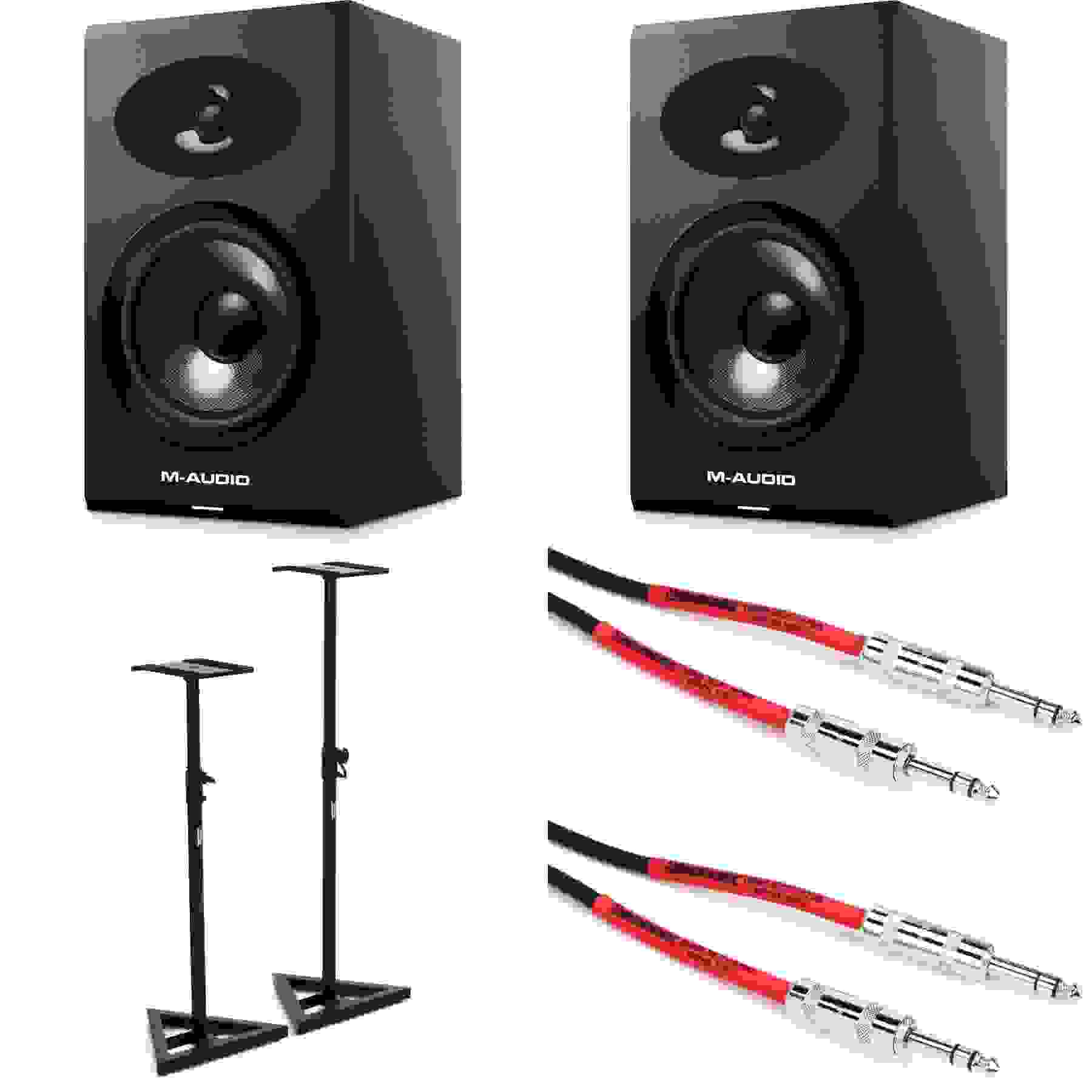 MAudio BX8 Graphite 8inch Active Studio Monitors with Stands Sweetwater