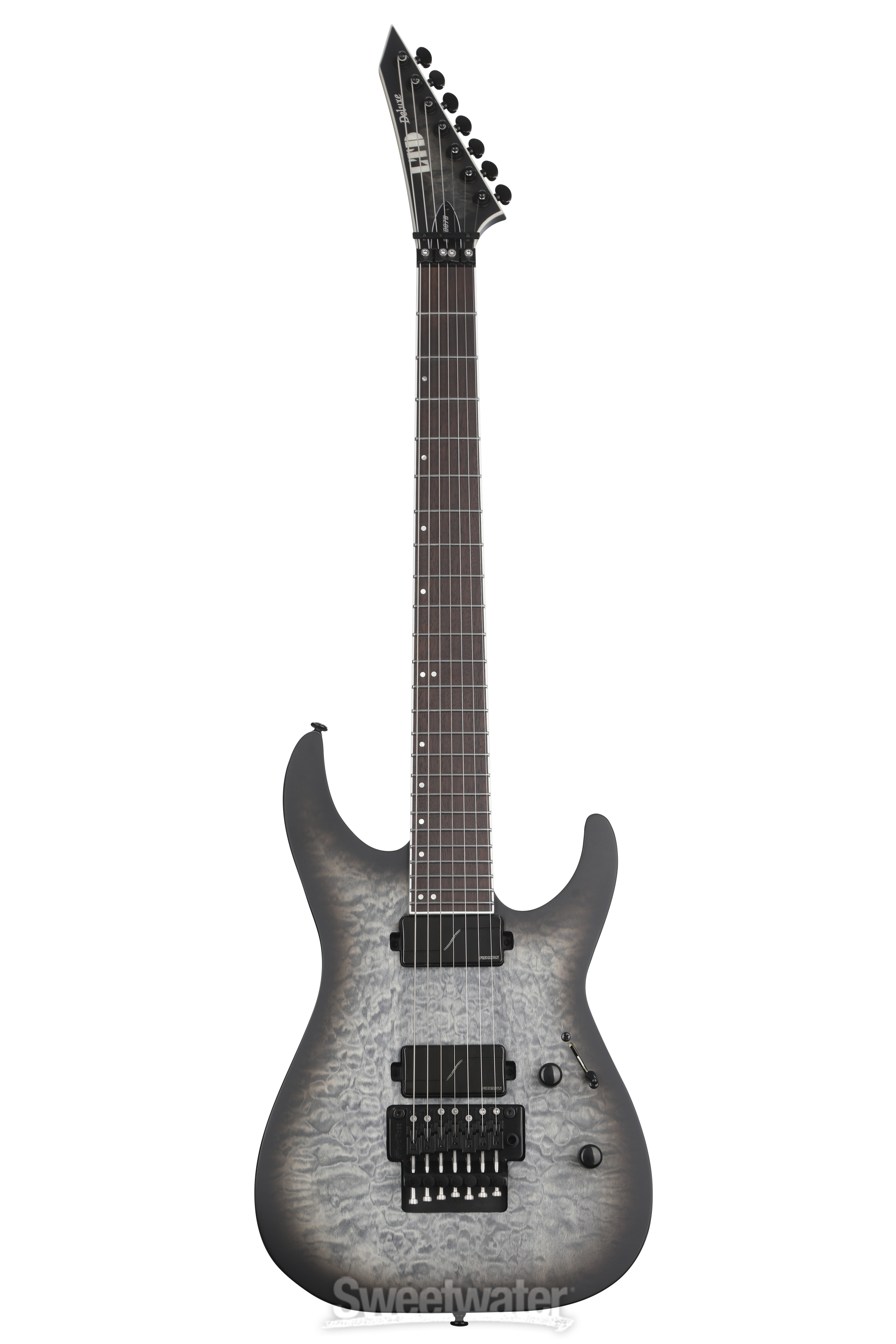 ESP LTD M-1007B 7-string Baritone Electric Guitar - Charcoal Burst Satin