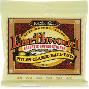 La Bella 830 Folksinger Ball-End Black Nylon & Golden Alloy Guitar Strings  - Medium Tension