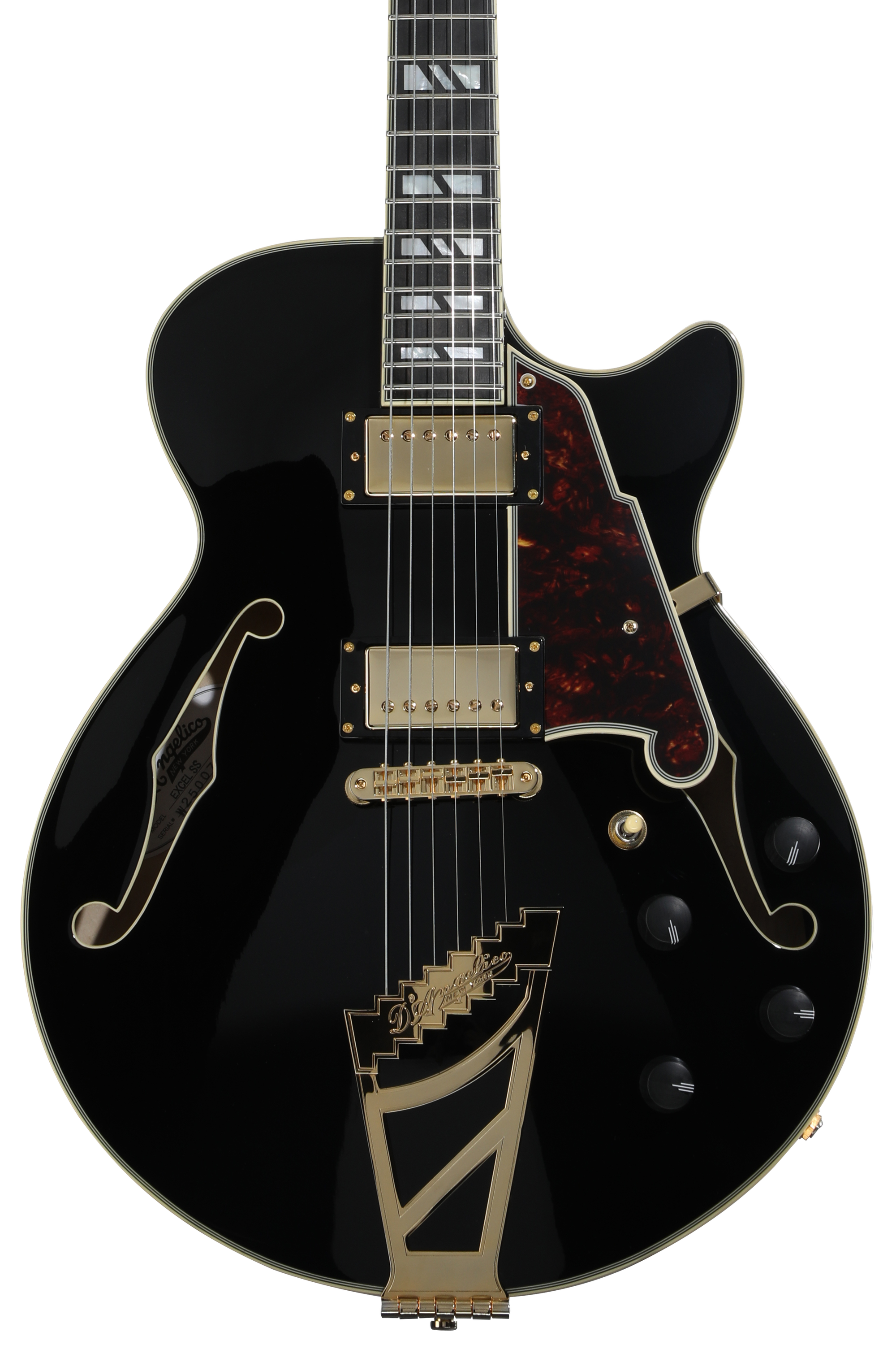 D'Angelico Excel SS Semi-hollowbody Electric Guitar - Black Dog
