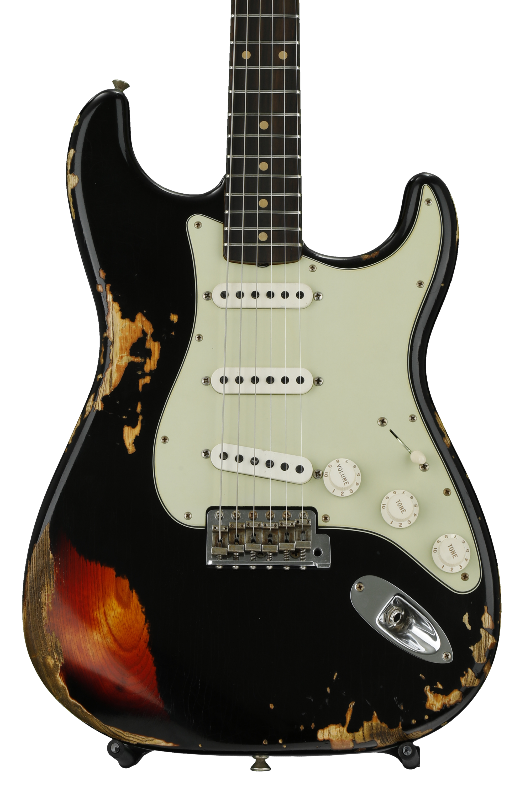Fender Custom Shop 60s Heavy Relic Stratocaster - Aged Black over 3-tone  Sunburst