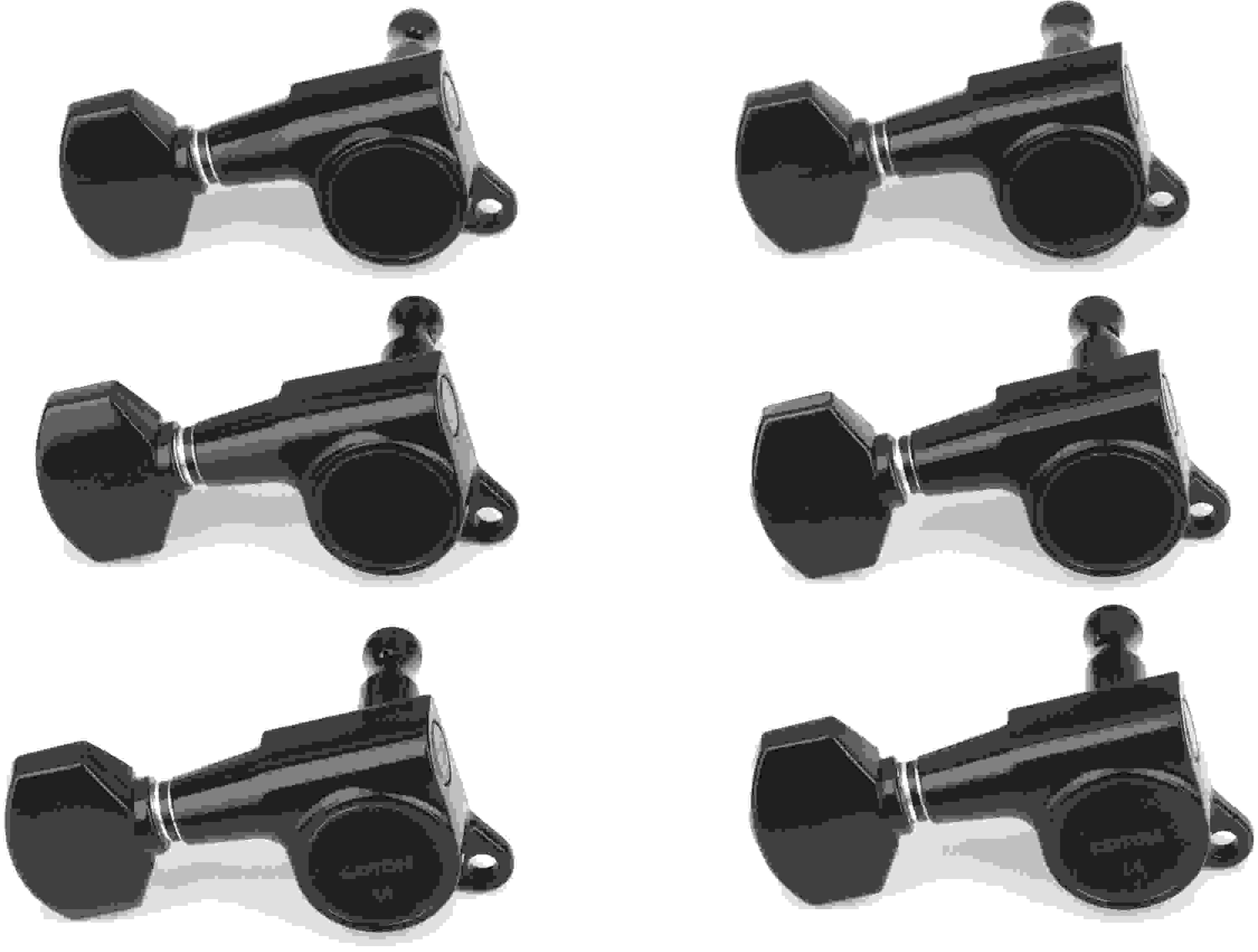Gotoh SG381-07 Tuners - 6 In-line Left-handed, Black Chrome