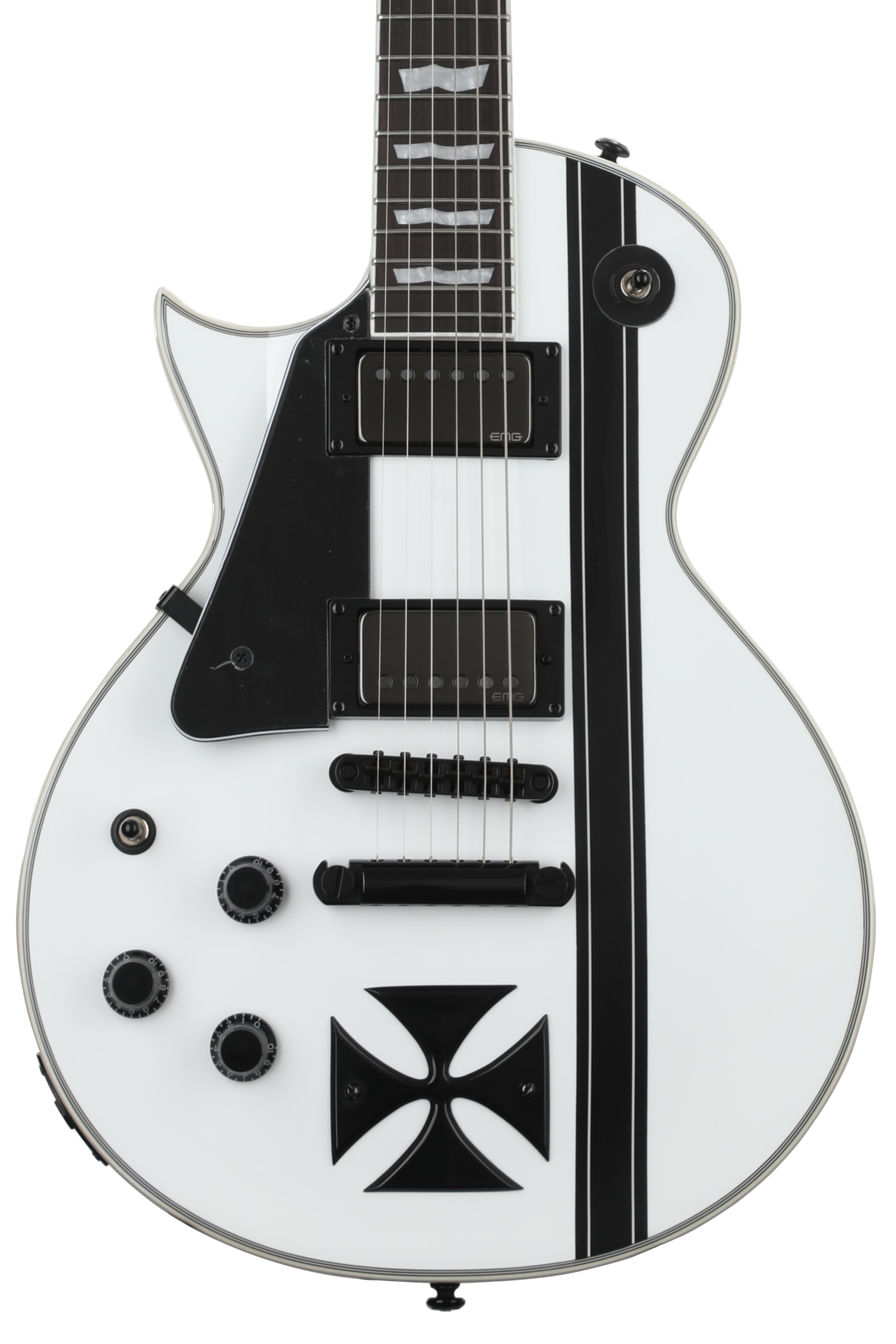 ギター ESP LTD Iron cross ESP LTD James Hetfield Iron Cross Left-Handed - Snow White