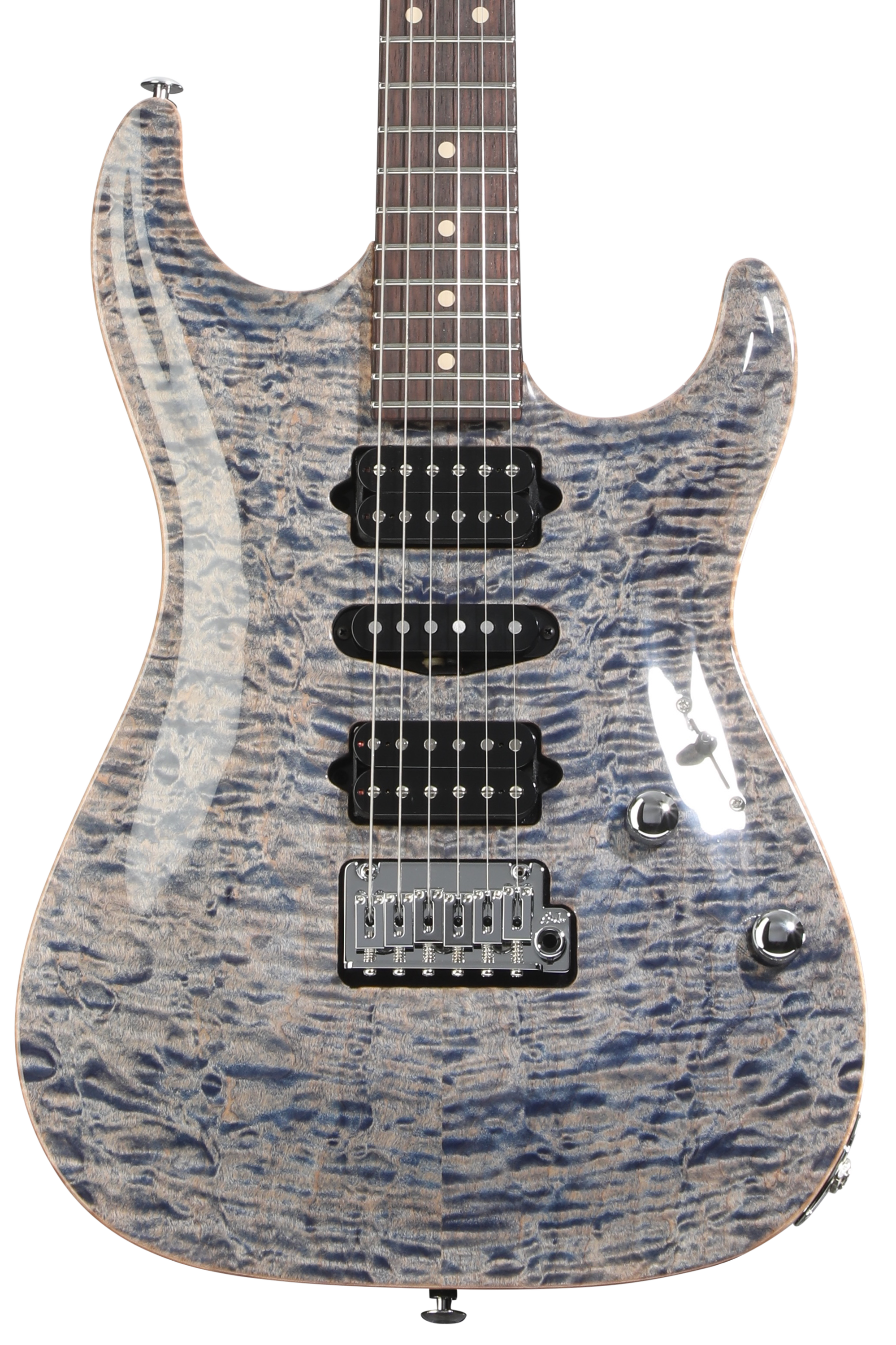 Suhr Custom Standard Carve Top Electric Guitar - Trans Blue Denim