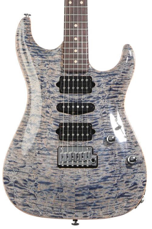 Suhr Custom Standard Carve Top Electric Guitar - Trans Blue Denim