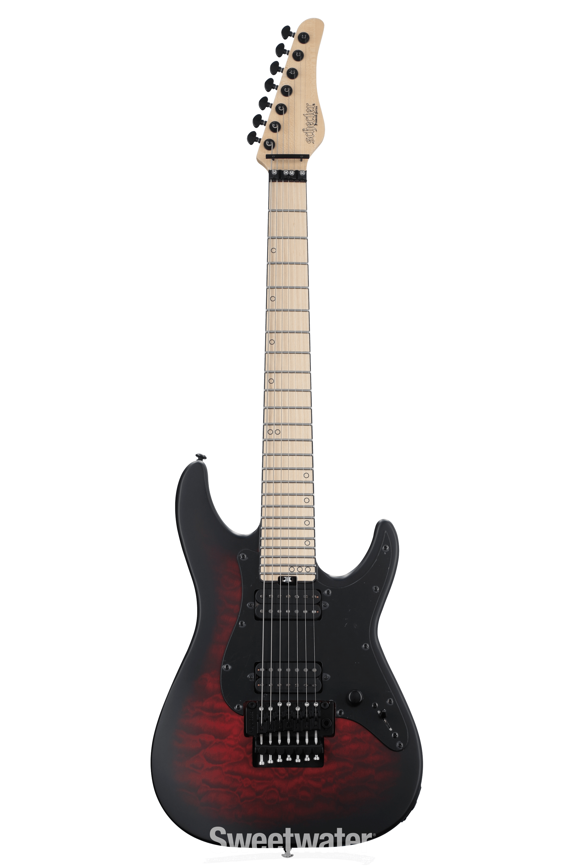 Schecter Miles Dimitri Baker 7 Electric Guitar - Crimson Red Burst