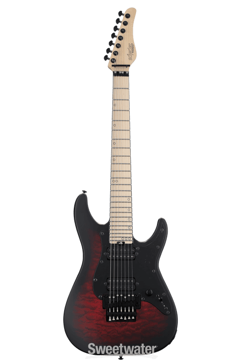 Schecter Miles Dimitri Baker 7 Electric Guitar - Crimson Red Burst