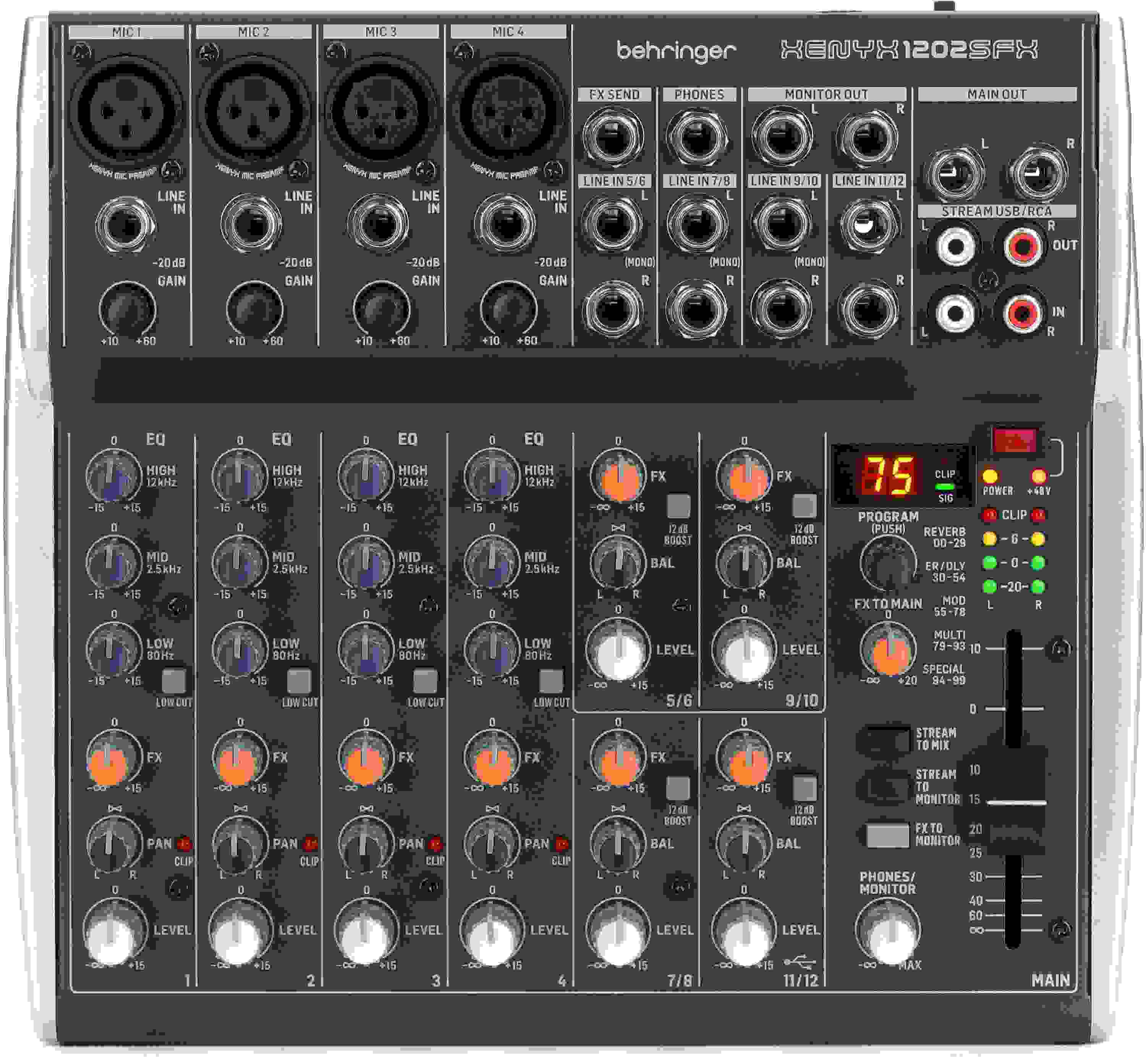 Behringer Xenyx 1202SFX 12-channel Analog Streaming Mixer | Sweetwater