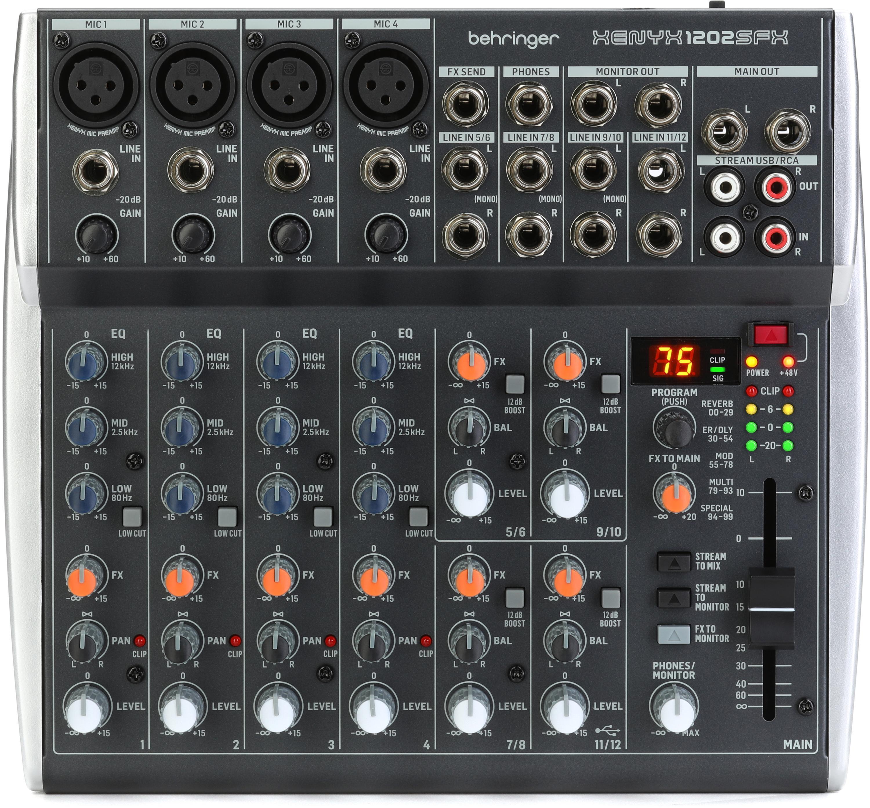 Behringer Xenyx 1202SFX 12-channel Analog Streaming Mixer | Sweetwater