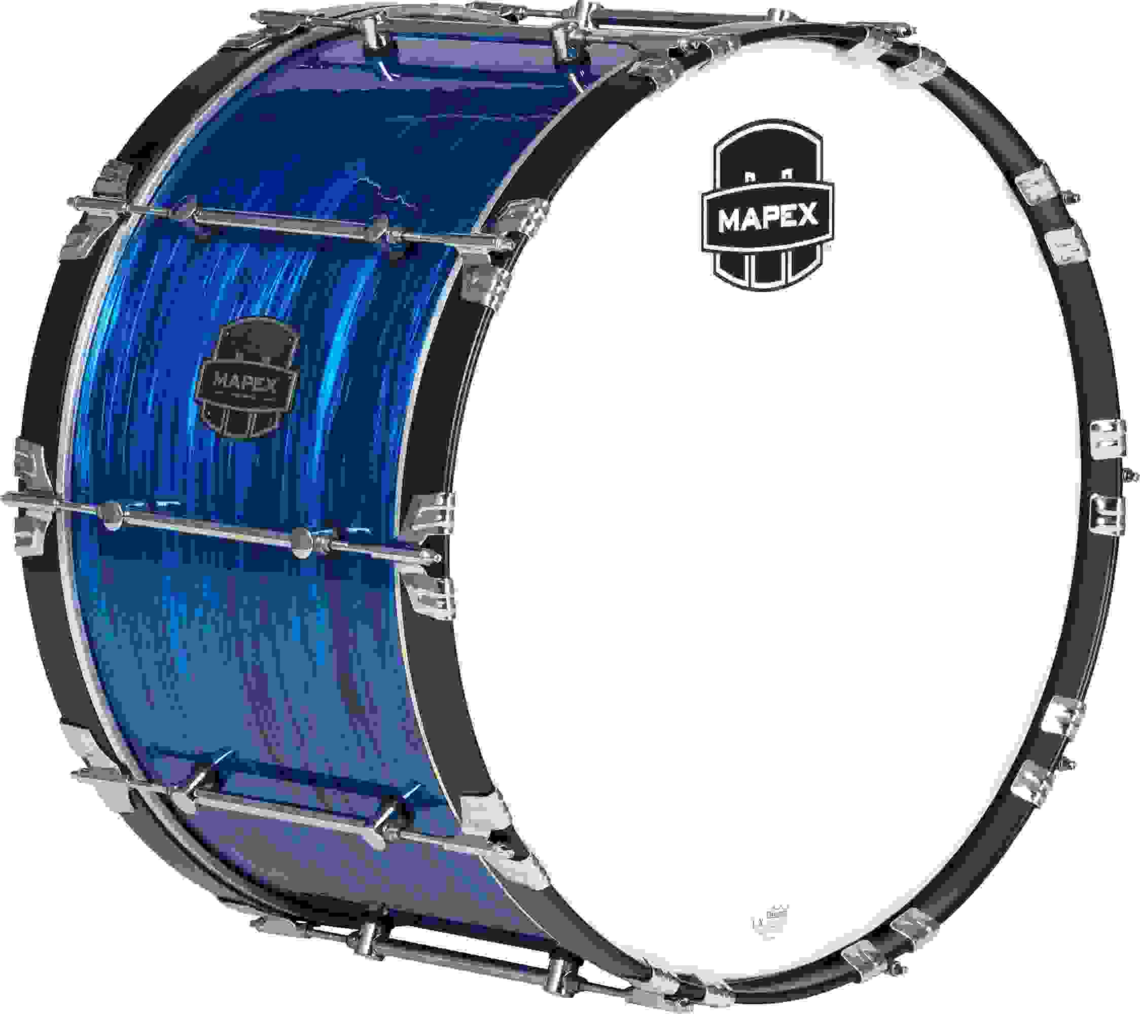 Mapex Quantum Mark II Marching Bass Drum - 14 x 24 inch - Blue Ripple