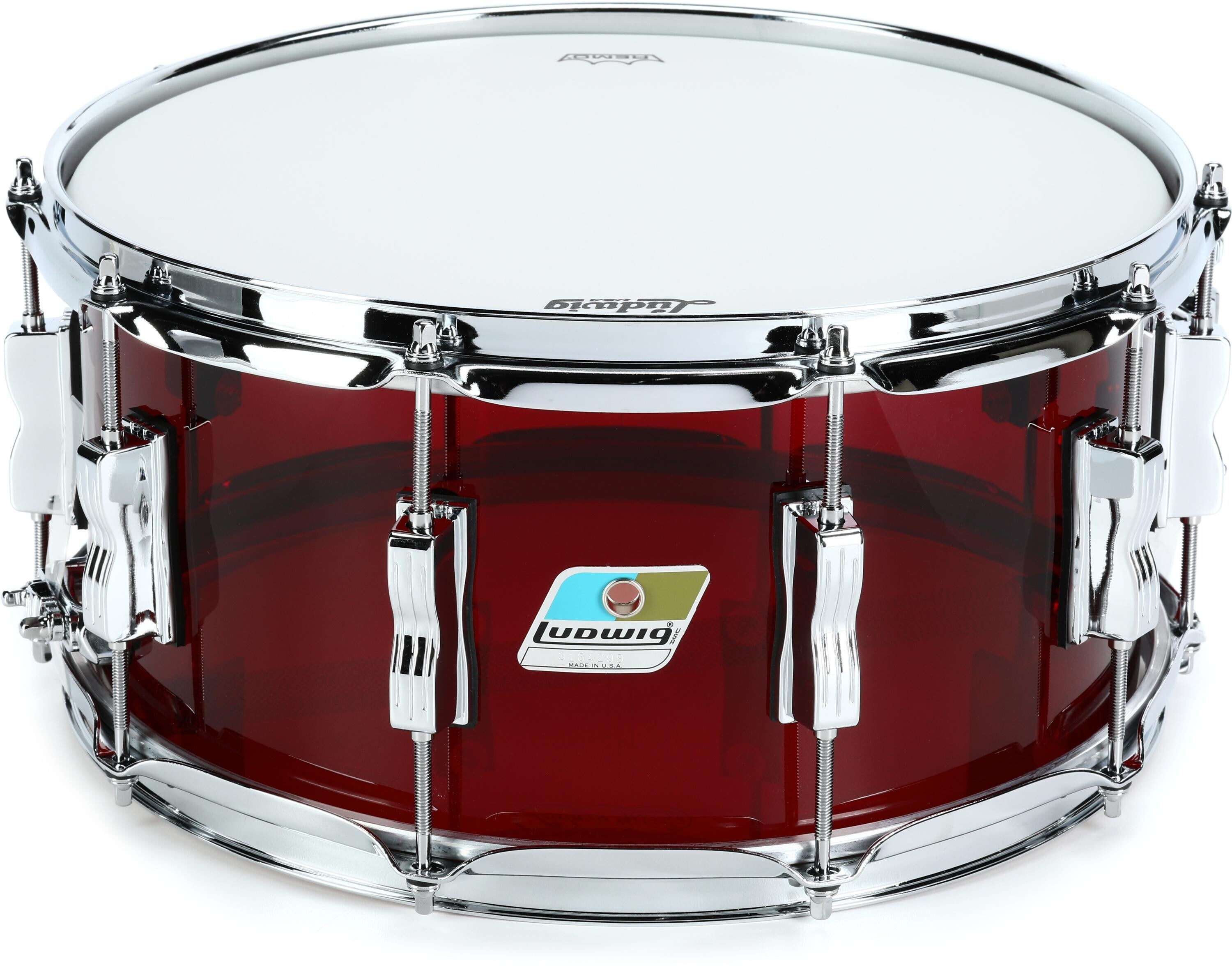 Ludwig Vistalite Snare Drum - 6.5-inch x 14-inch - Red | Sweetwater