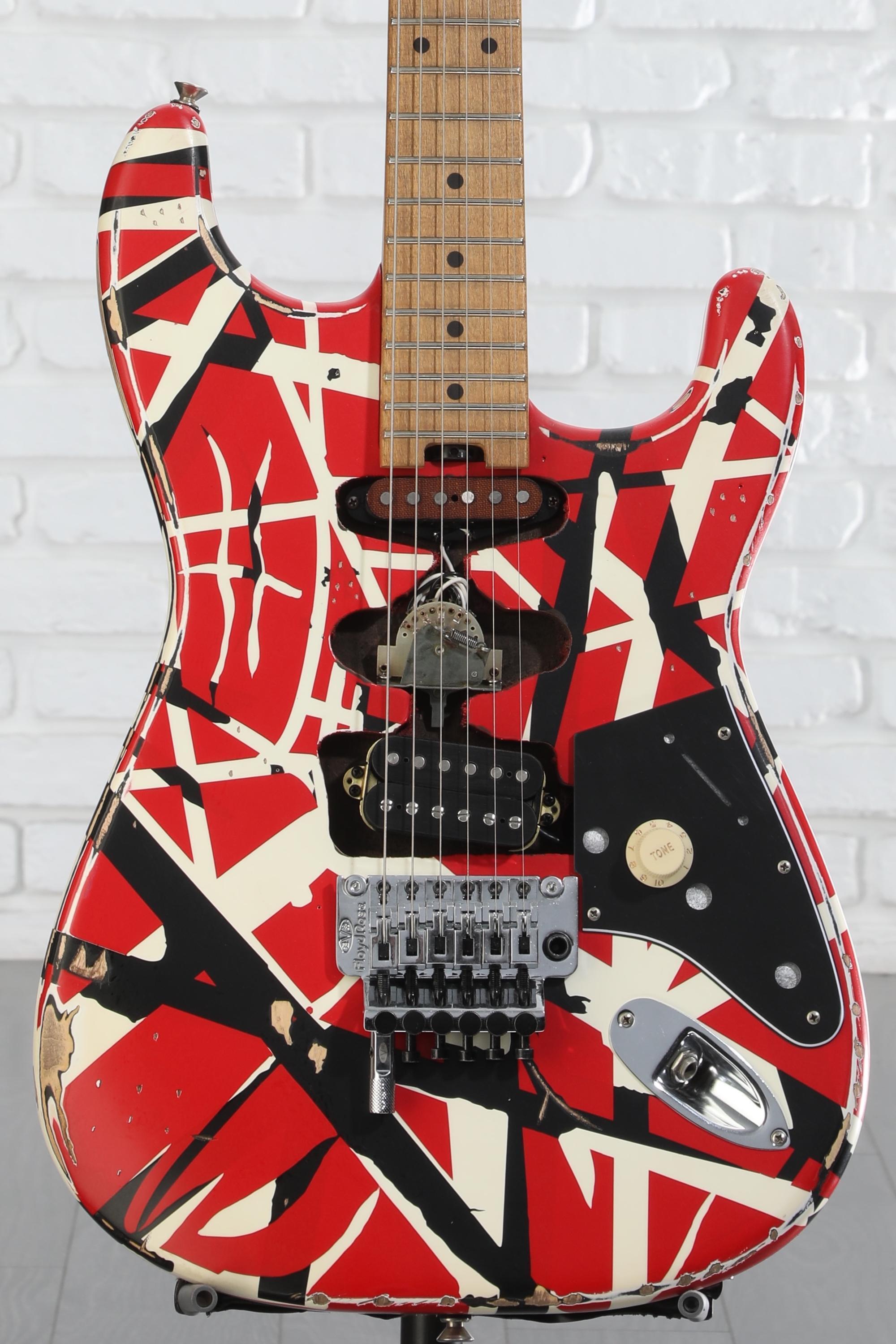 EVH Striped Series Frankenstein Relic - Red/Black/White