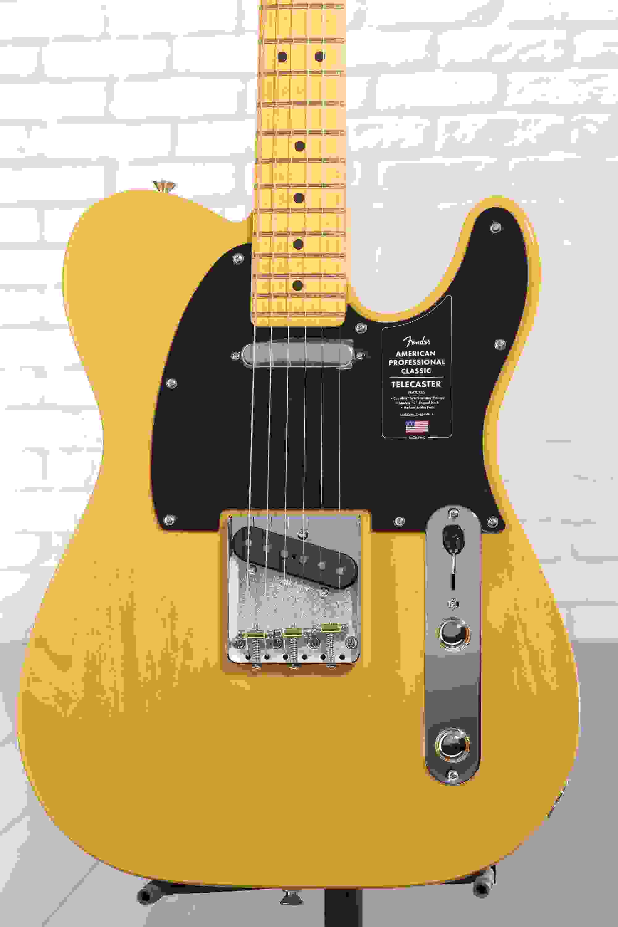Fender American Professional Classic Telecaster Electric Guitar - Butterscotch Blonde