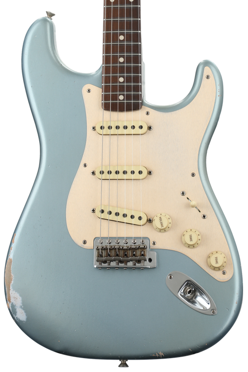 Fender Custom Shop Masterbuilt Dennis Galuszka Fat '50s Stratocaster - Aged  Blue Ice Metallic w/ Brazilian Rosewood Neck