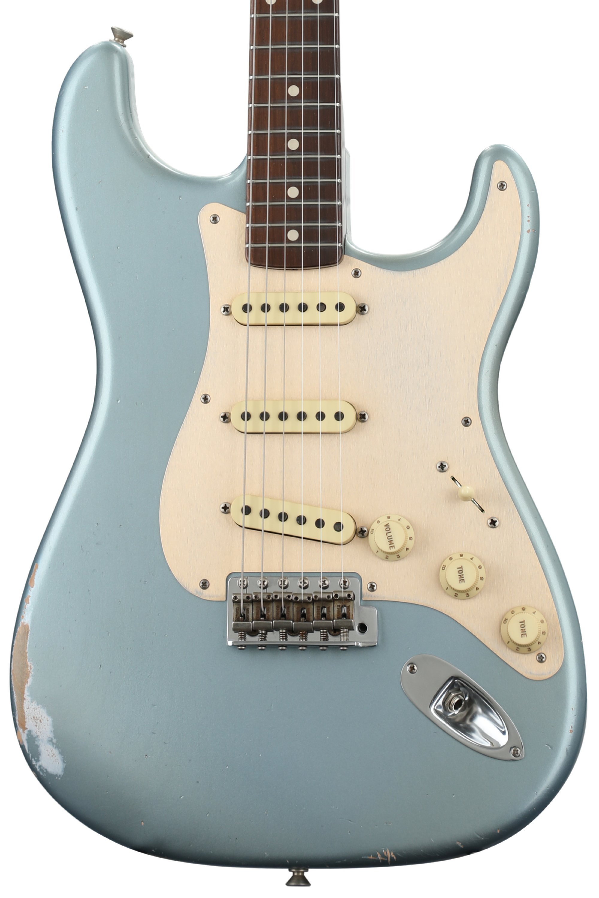 Fender Custom Shop Masterbuilt Dennis Galuszka Fat '50s Stratocaster - Aged  Blue Ice Metallic w/ Brazilian Rosewood Neck