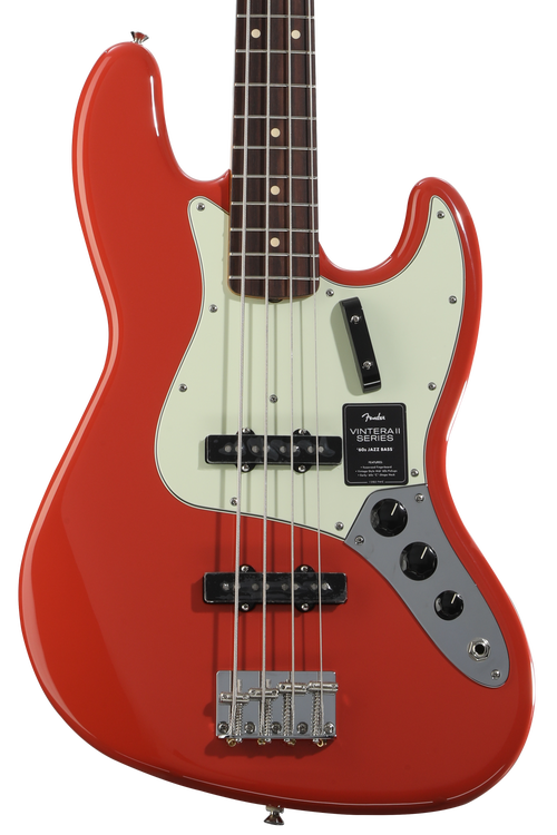 piano Fender Vintera Ⅱ 60s Jazz Bass Fender Vintera II '60s Jazz Bass, Fiesta Red — Rudy's Music Soho