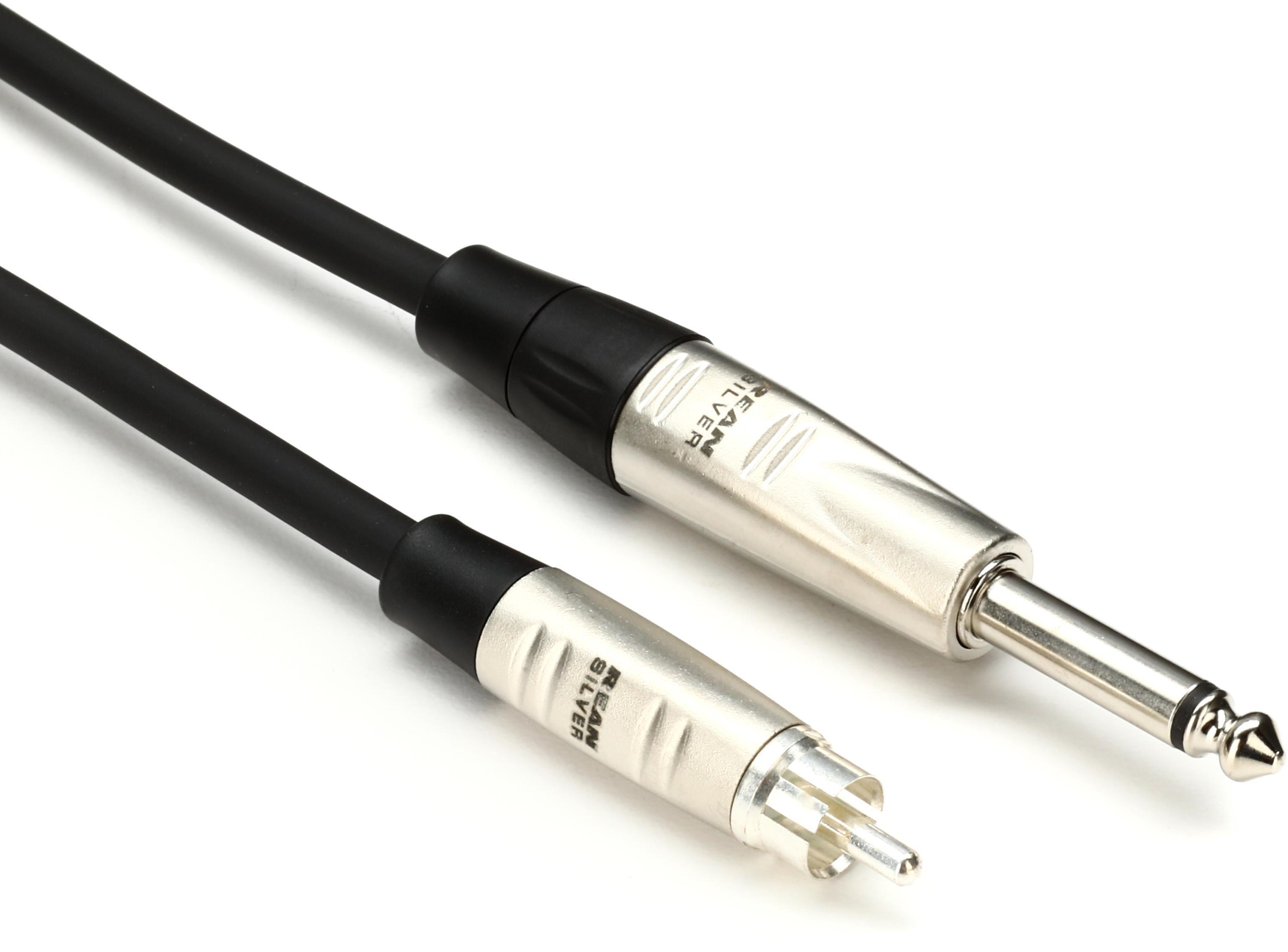 Photo of Hosa HPR-010 Pro Unbalanced Interconnect Cable - 1/4-inch TS Male to RCA Male - 10 foot