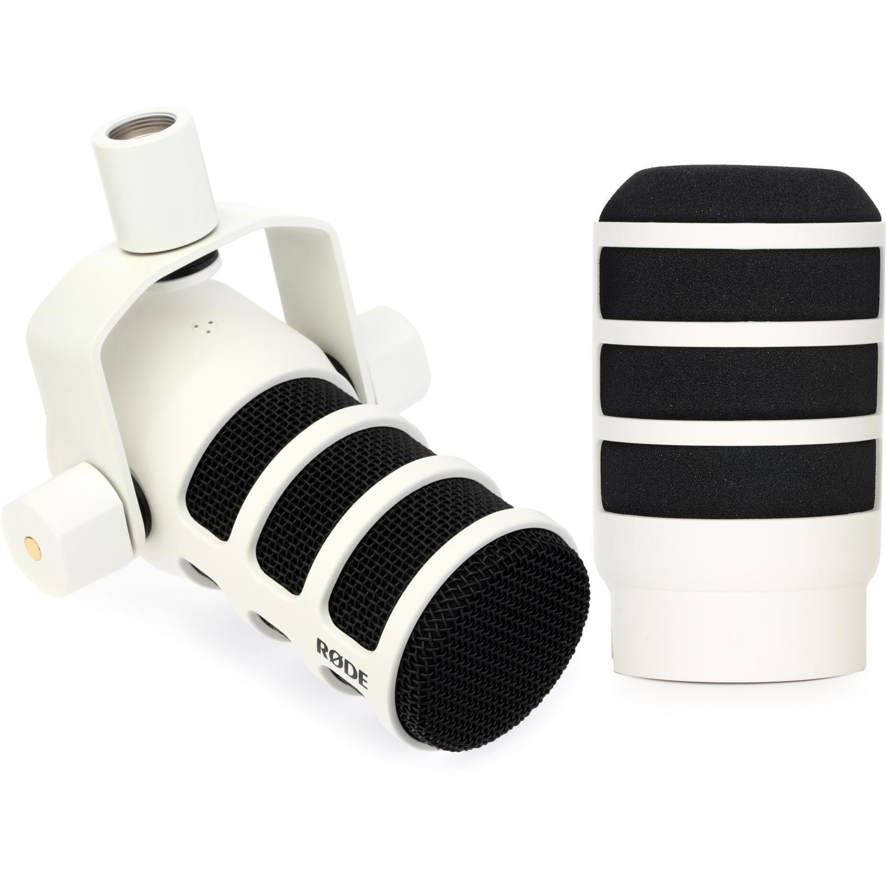 Rode PodMic Cardioid Dynamic Broadcast Microphone - White | Sweetwater