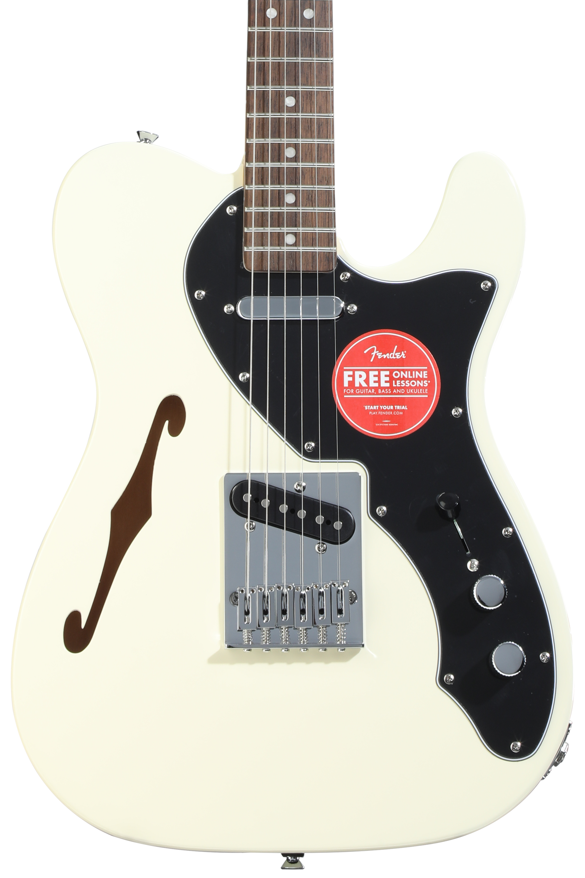 Squier Affinity Series Telecaster Thinline Electric Guitar - Olympic White with Laurel Fingerboard