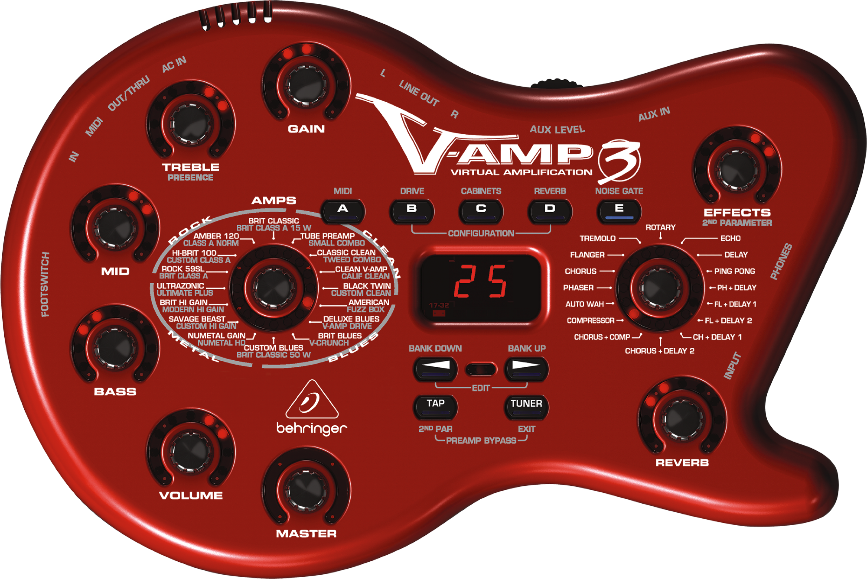 Behringer V-AMP 3 Virtual Guitar Amp with USB Audio