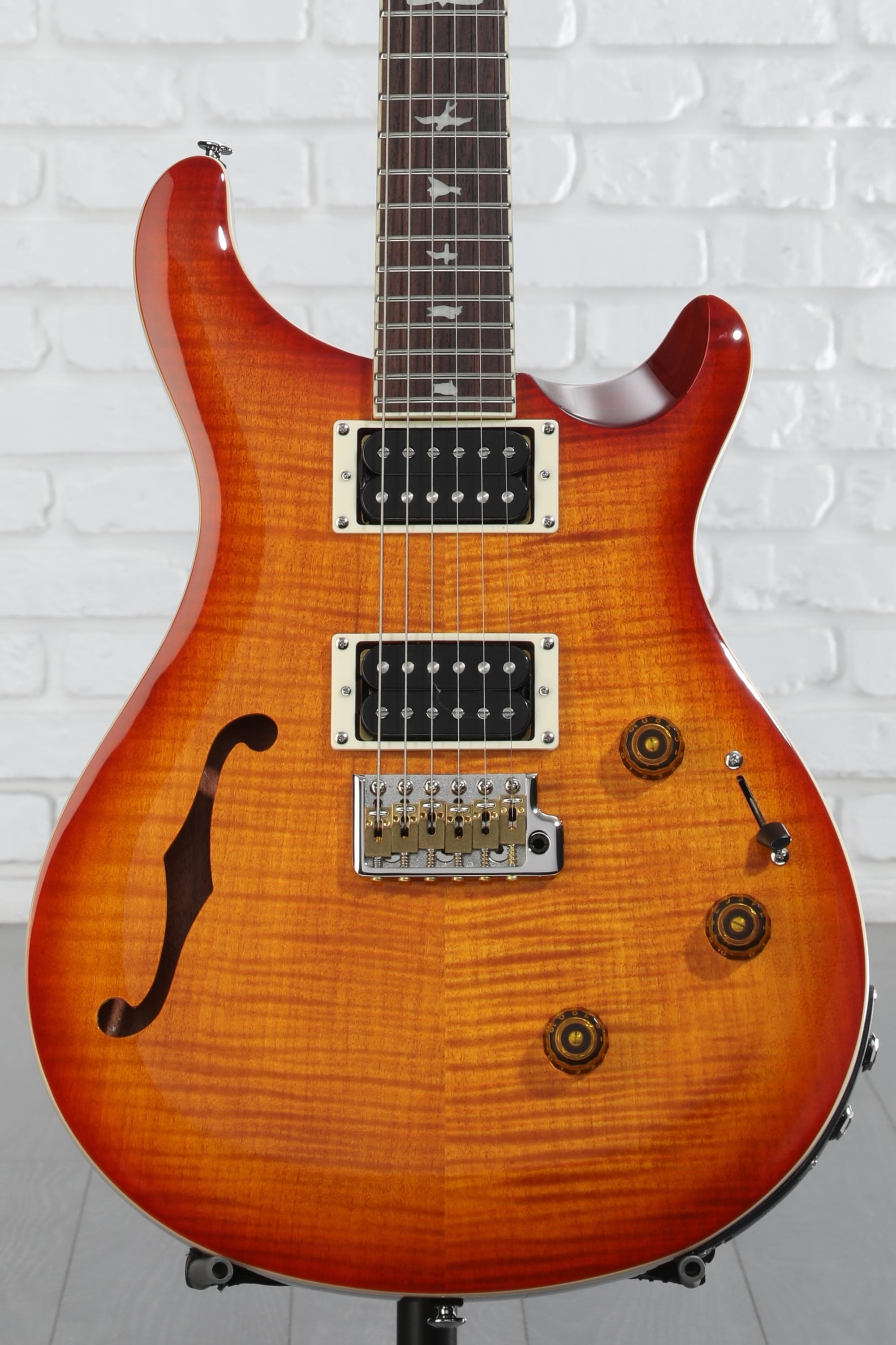 PRS SE Custom 24 Semi Hollow Piezo in Charcoal Burst
