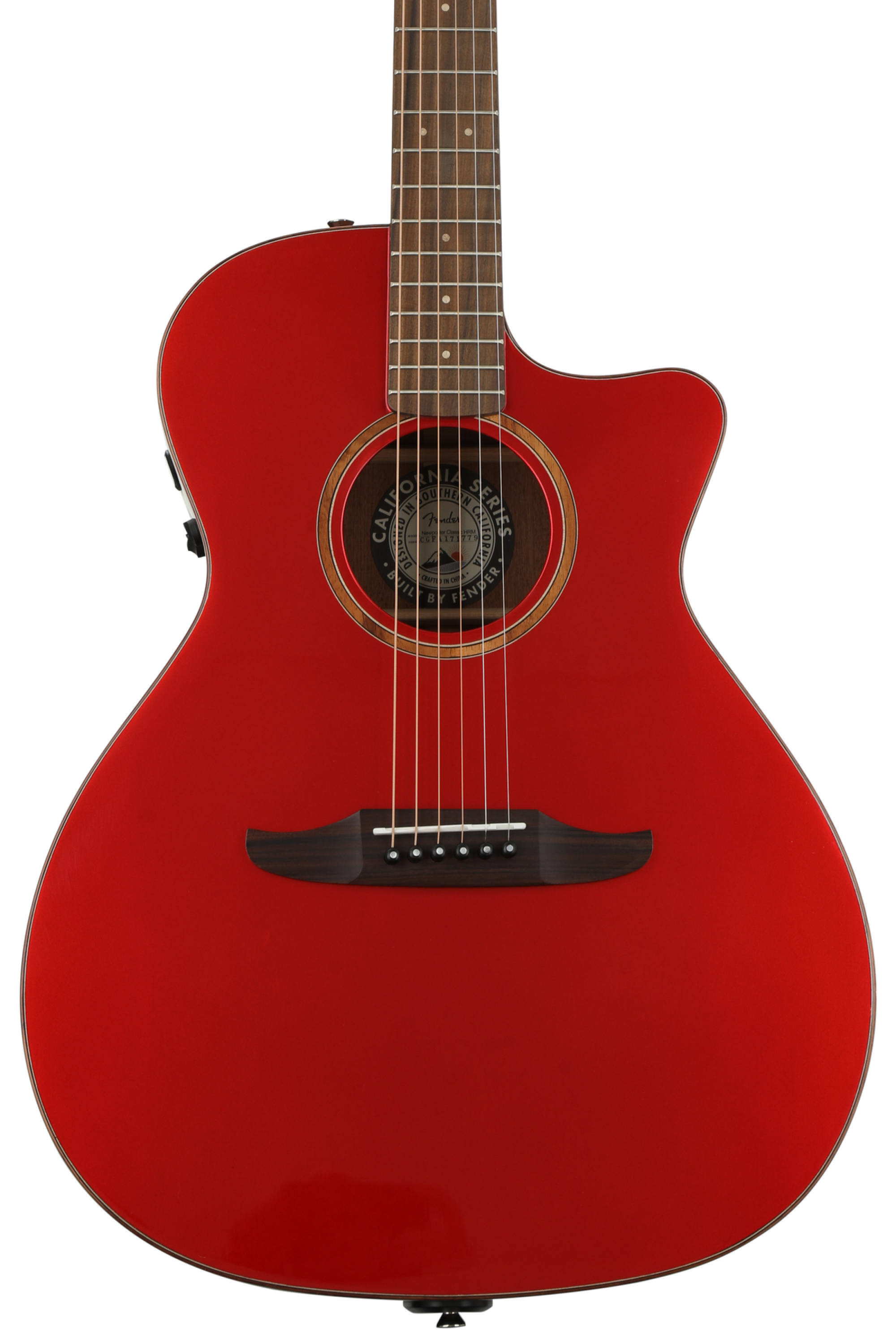 Red fender deals acoustic guitar