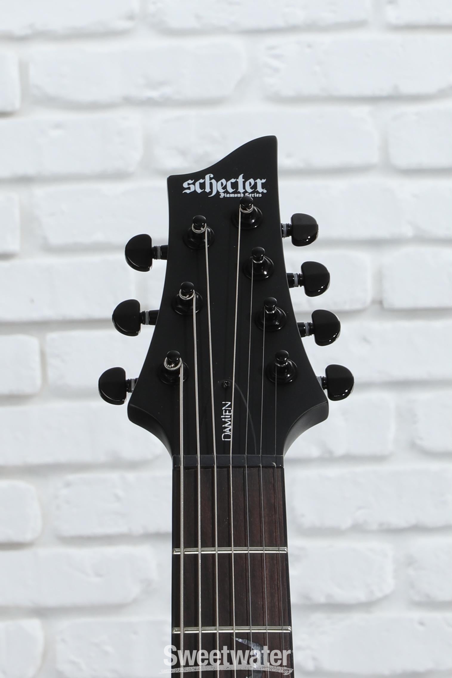 Schecter Damien-7 SBK Electric Guitar - Satin Black | Sweetwater