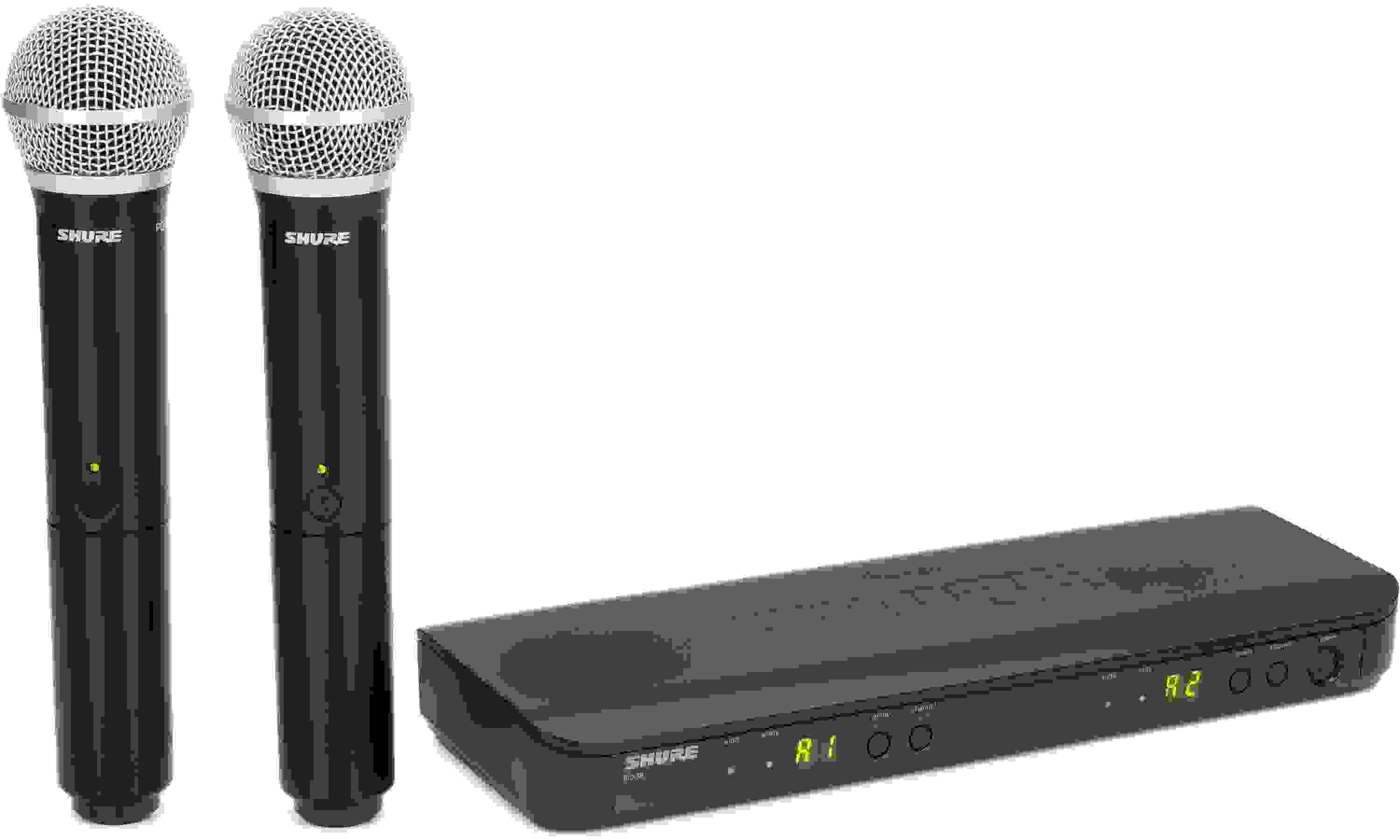 Shure BLX288/PG58 Dual Channel Wireless Handheld Microphone System - H10 Band