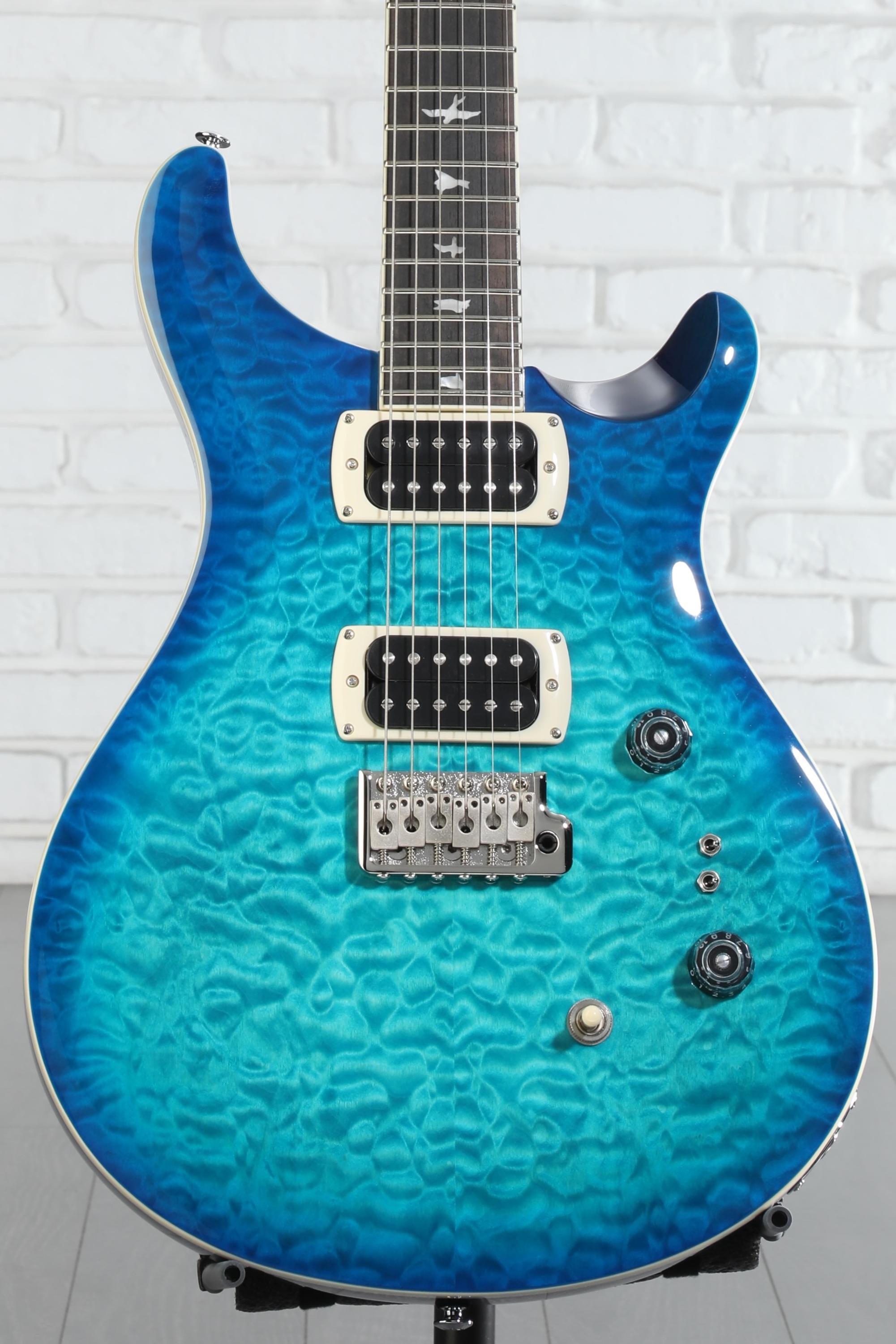 PRS SE Custom 24-08 Quilt Electric Guitar - Lake Blue | Sweetwater
