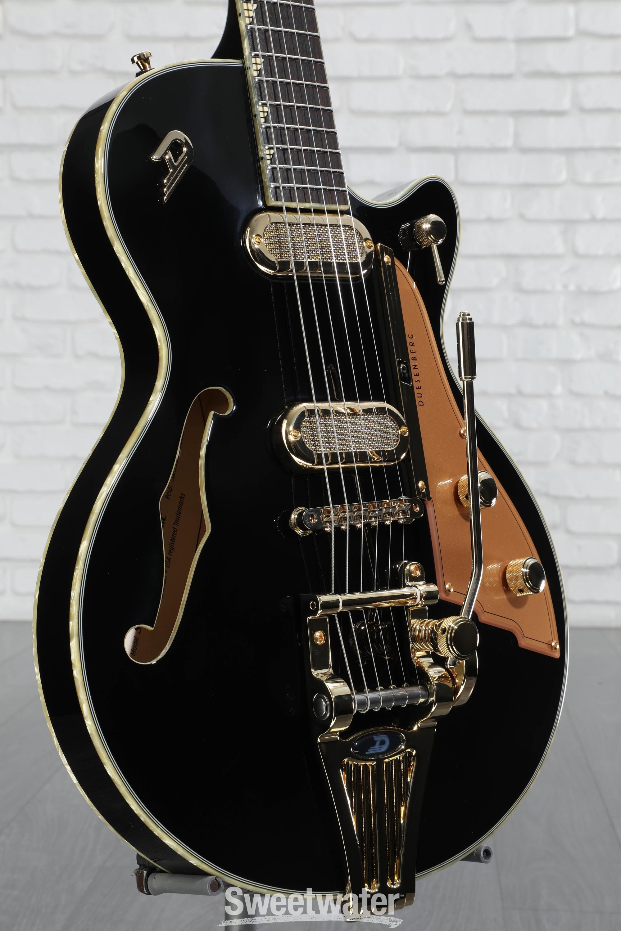 ギター Duesenberg StarPlayer TV Black Duesenberg USA Starplayer TV Deluxe Electric Guitar Black