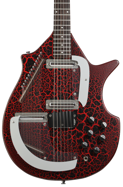 ギター Danelectro Sitar Swami Danelectro Sitar - Red Crackle | Sweetwater