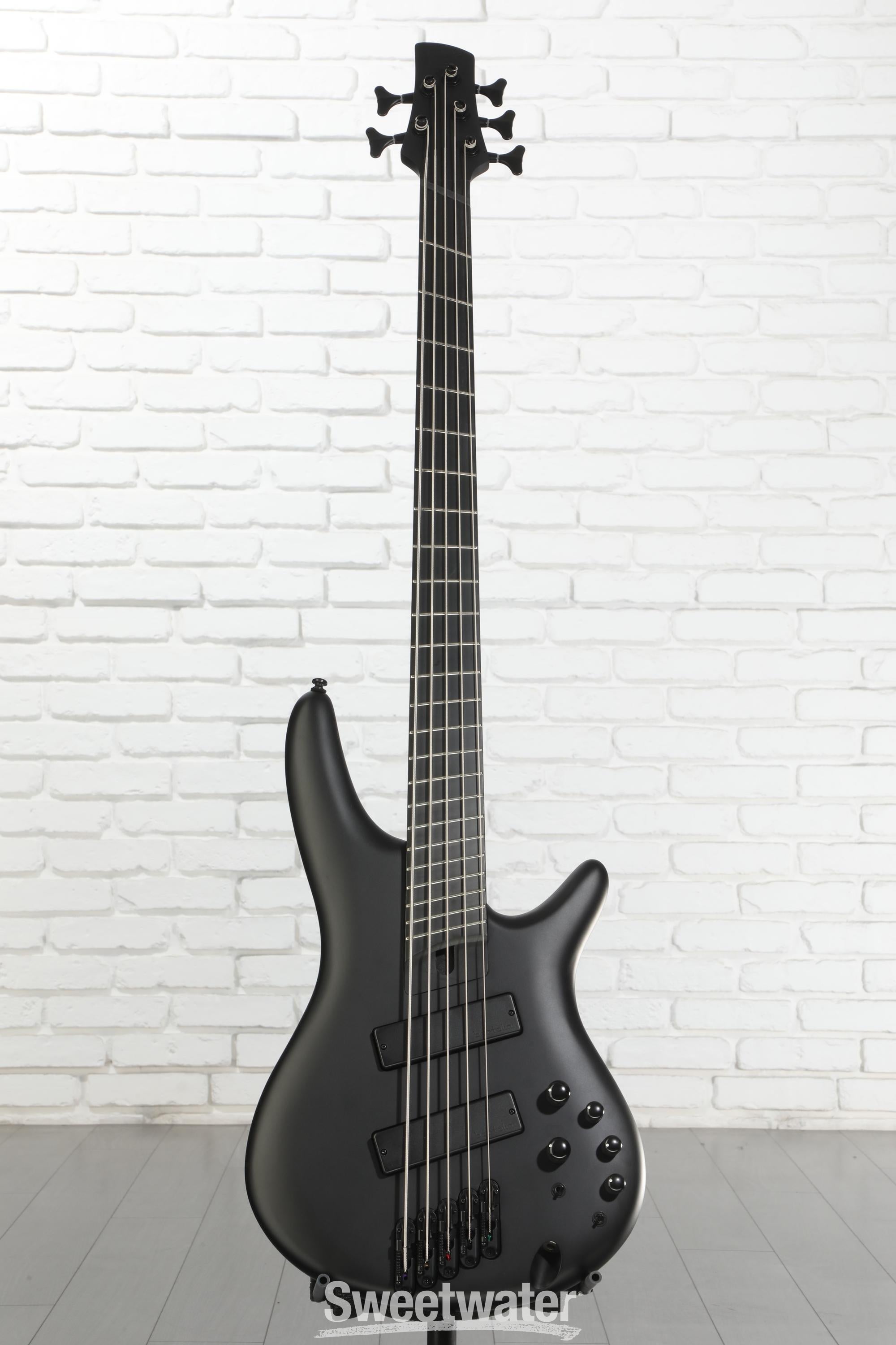 Ibanez Iron Label SRMS625EX 5-string Bass Guitar - Black Flat