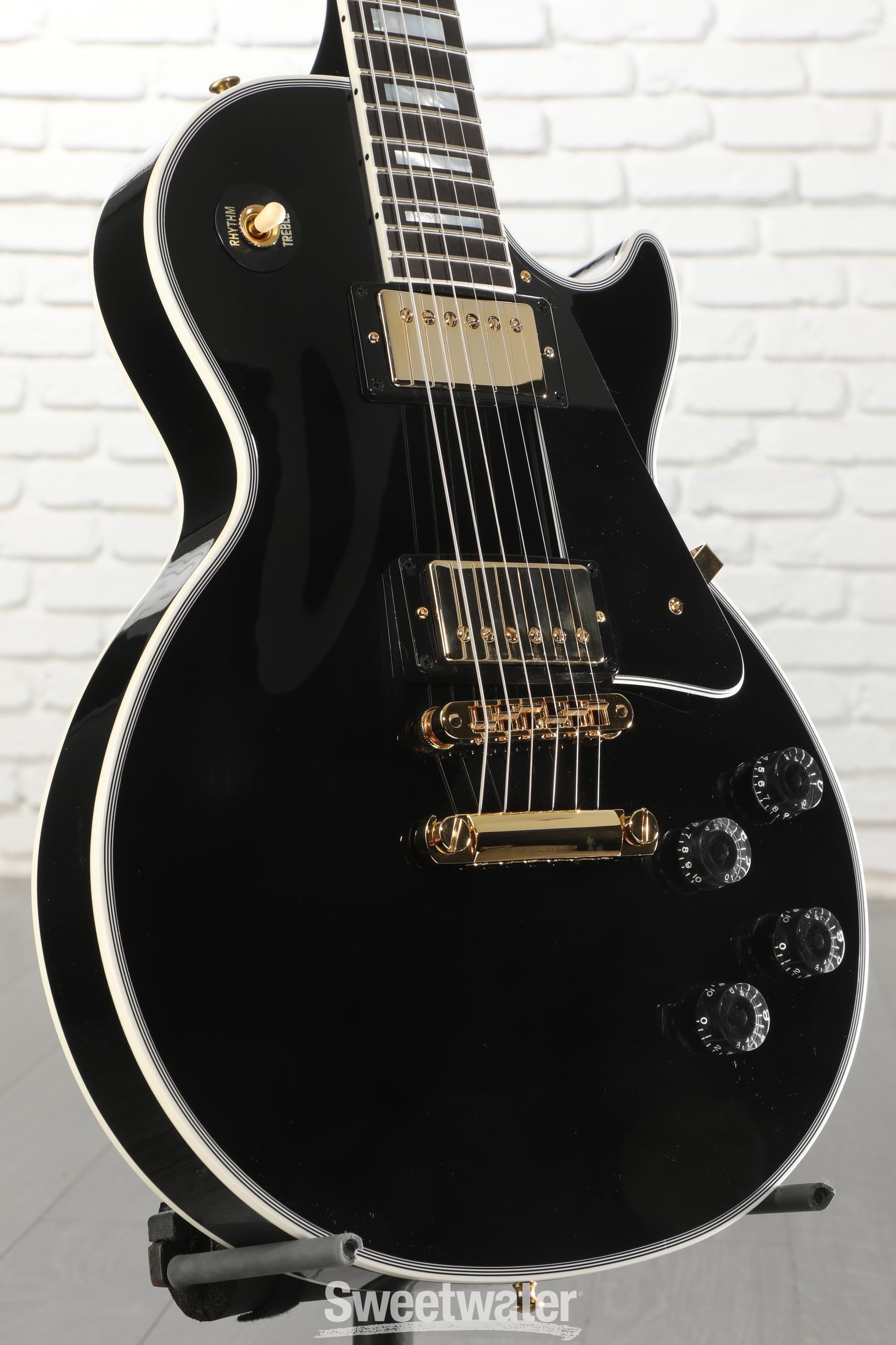 Photo of Gibson Custom Les Paul Custom Electric Guitar - Ebony, Ebony Fingerboard