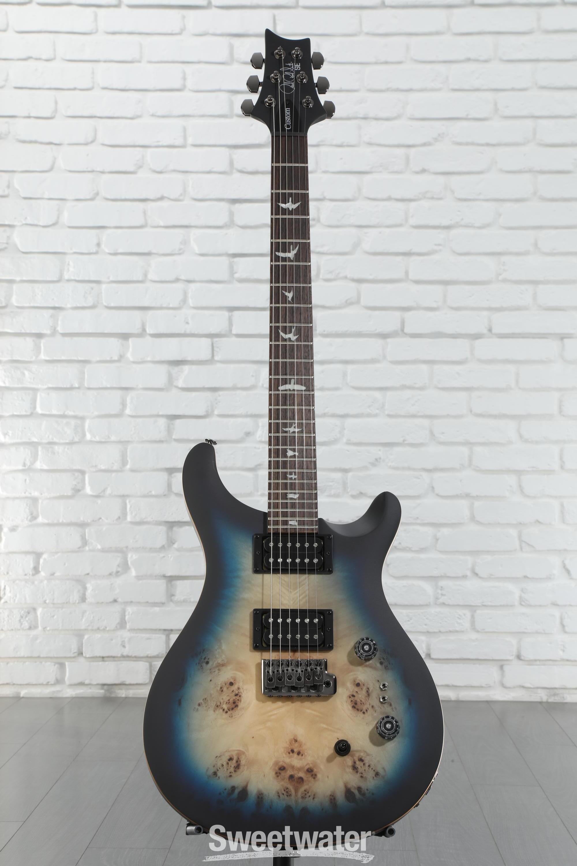 ギター PRS SE Custom24 Lake Blue Midnight Burst PRS SE Exotic Series Custom 24-08 Poplar Burl - Lake Blue