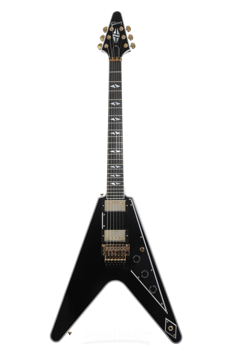 Gibson Custom Flying V Electric Guitar - Ebony | Sweetwater