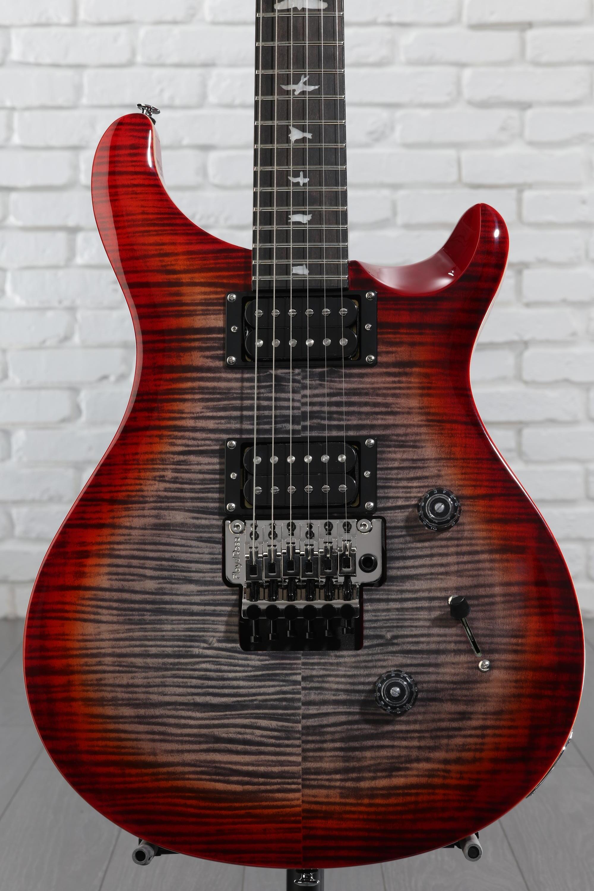 PRS SE Custom 24 Floyd Electric Guitar - Charcoal Cherry Burst