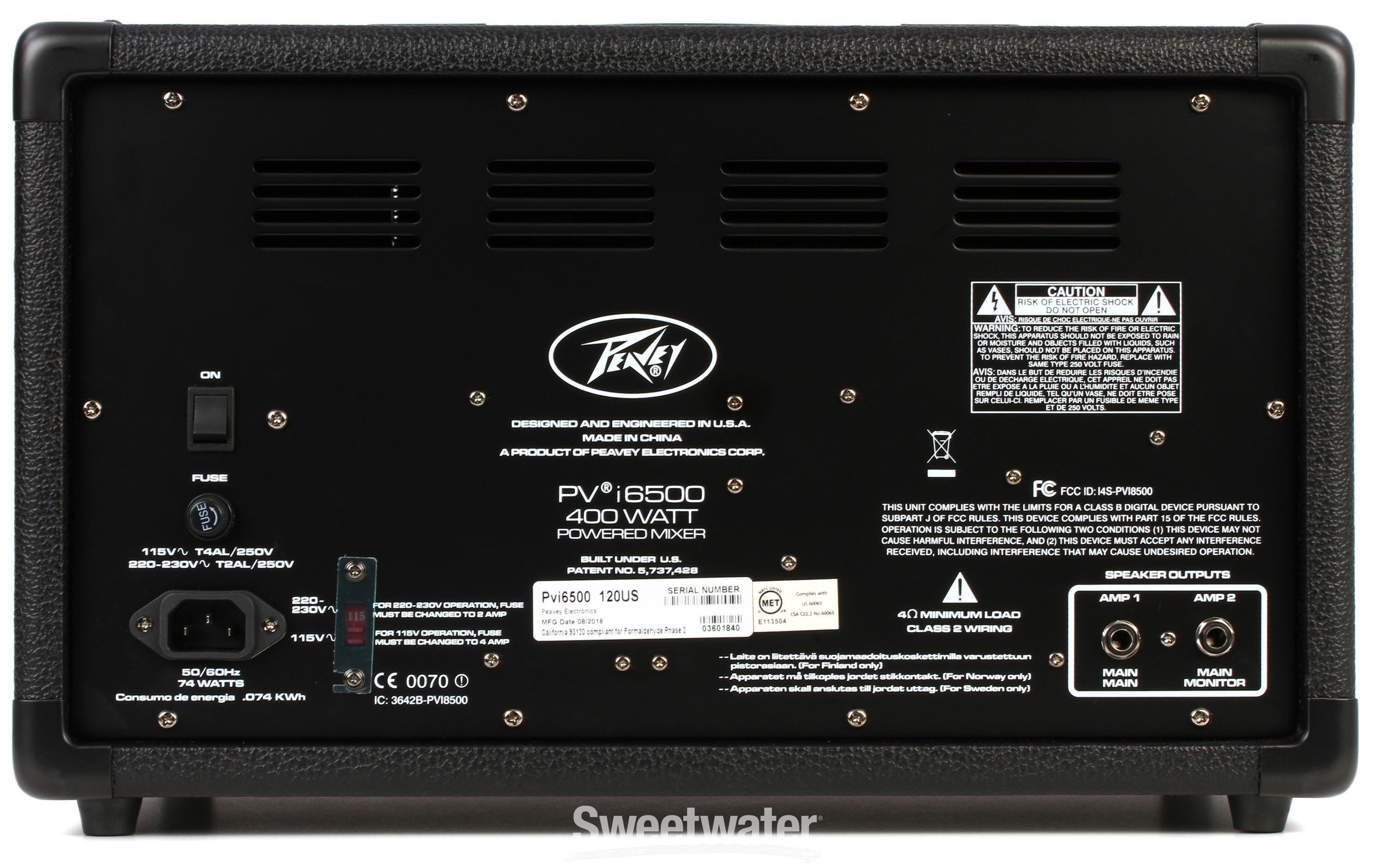 Peavey PVi 6500 6-channel 400W Powered Mixer | Sweetwater