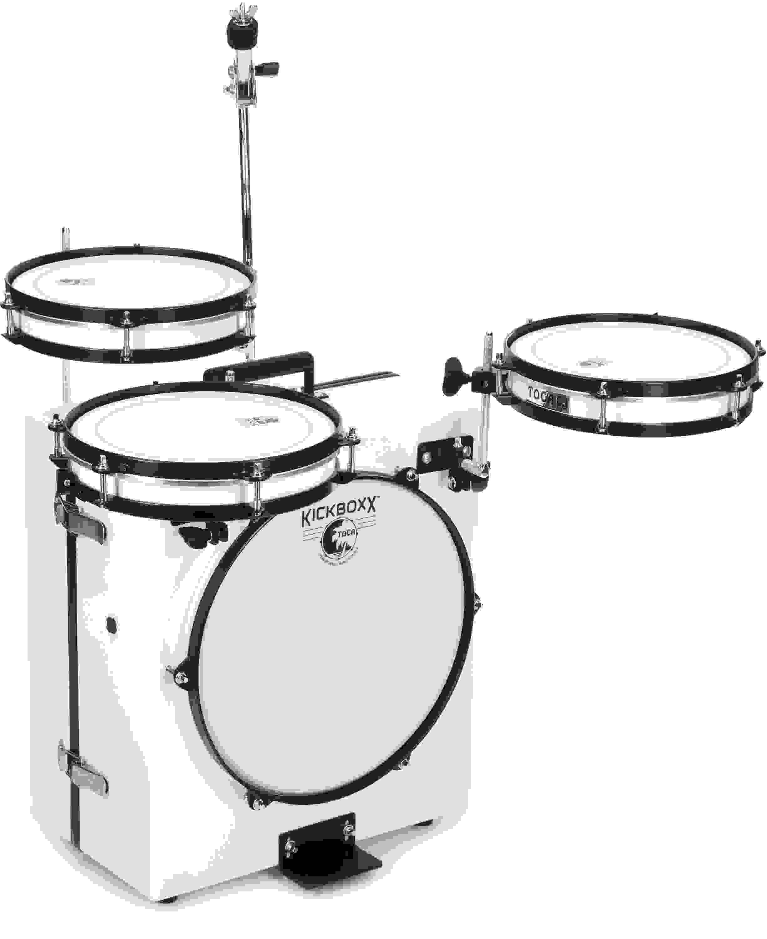 Toca Percussion KickBoxx Pro Suitcase Drum Set - White Glitter, Sweetwater Exclusive