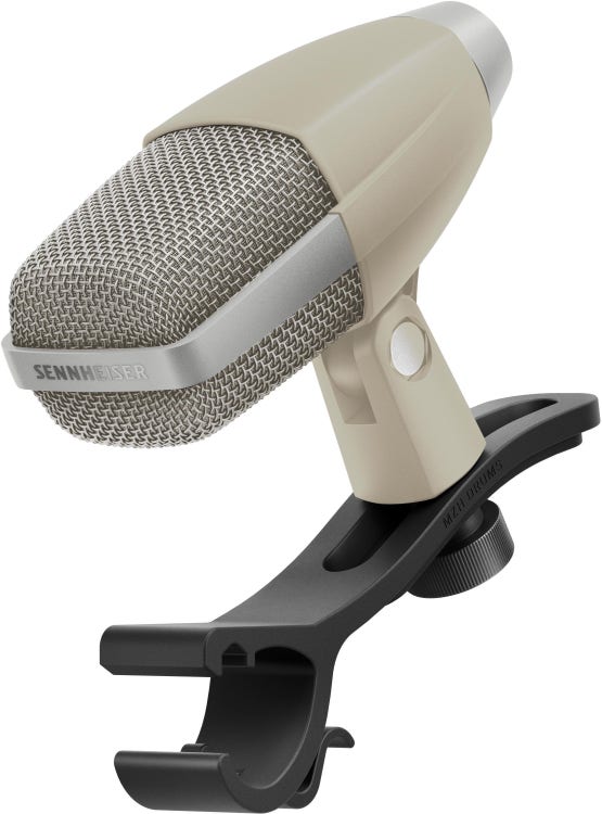 Sennheiser 80th Anniversary Edition MD 421 Kompakt with MZH Drum Microphone Clip - Vintage Gray