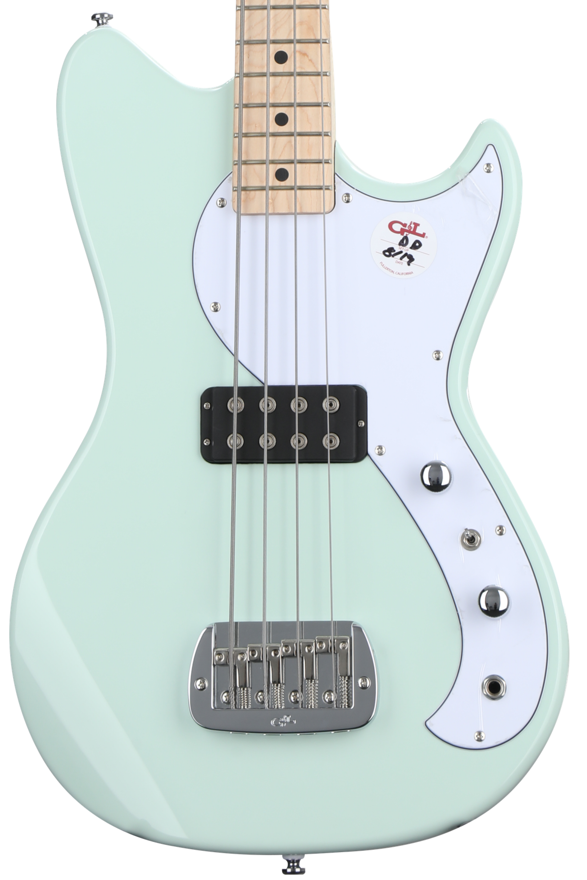 ベース G&L Fallout bass G&L Tribute Fallout Short Scale Bass Guitar - Surf Green