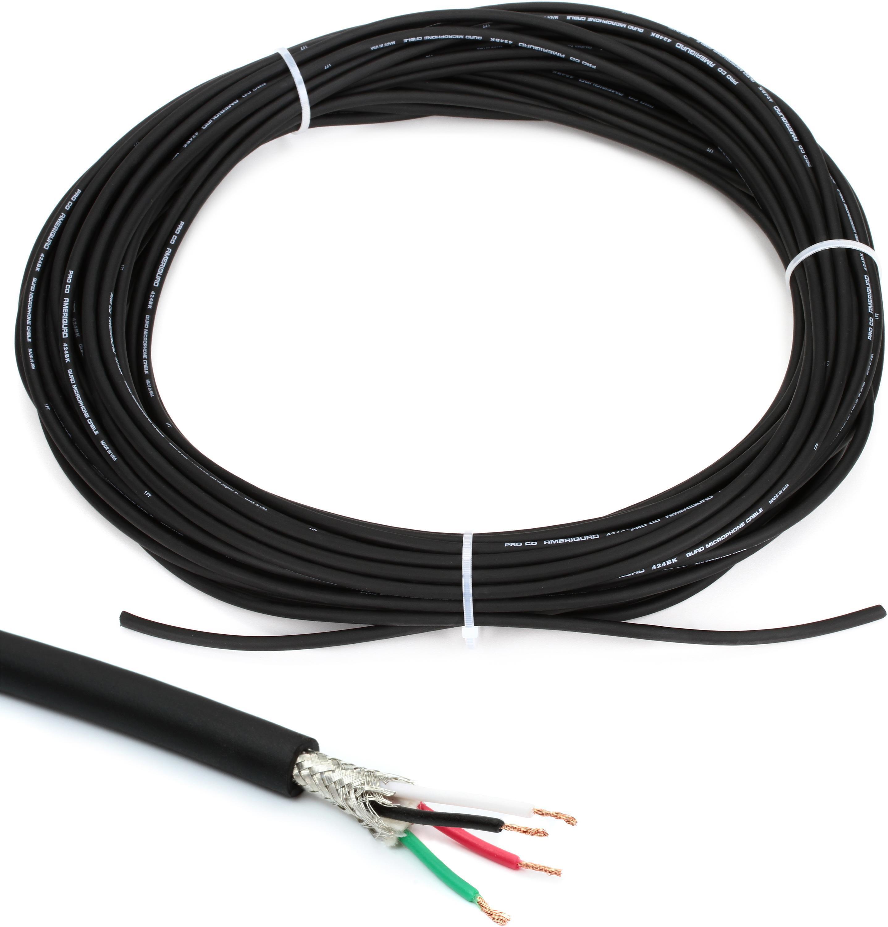 Photo of Pro Co Ameriquad 424BK Bulk Quad Microphone Wire - 100 feet