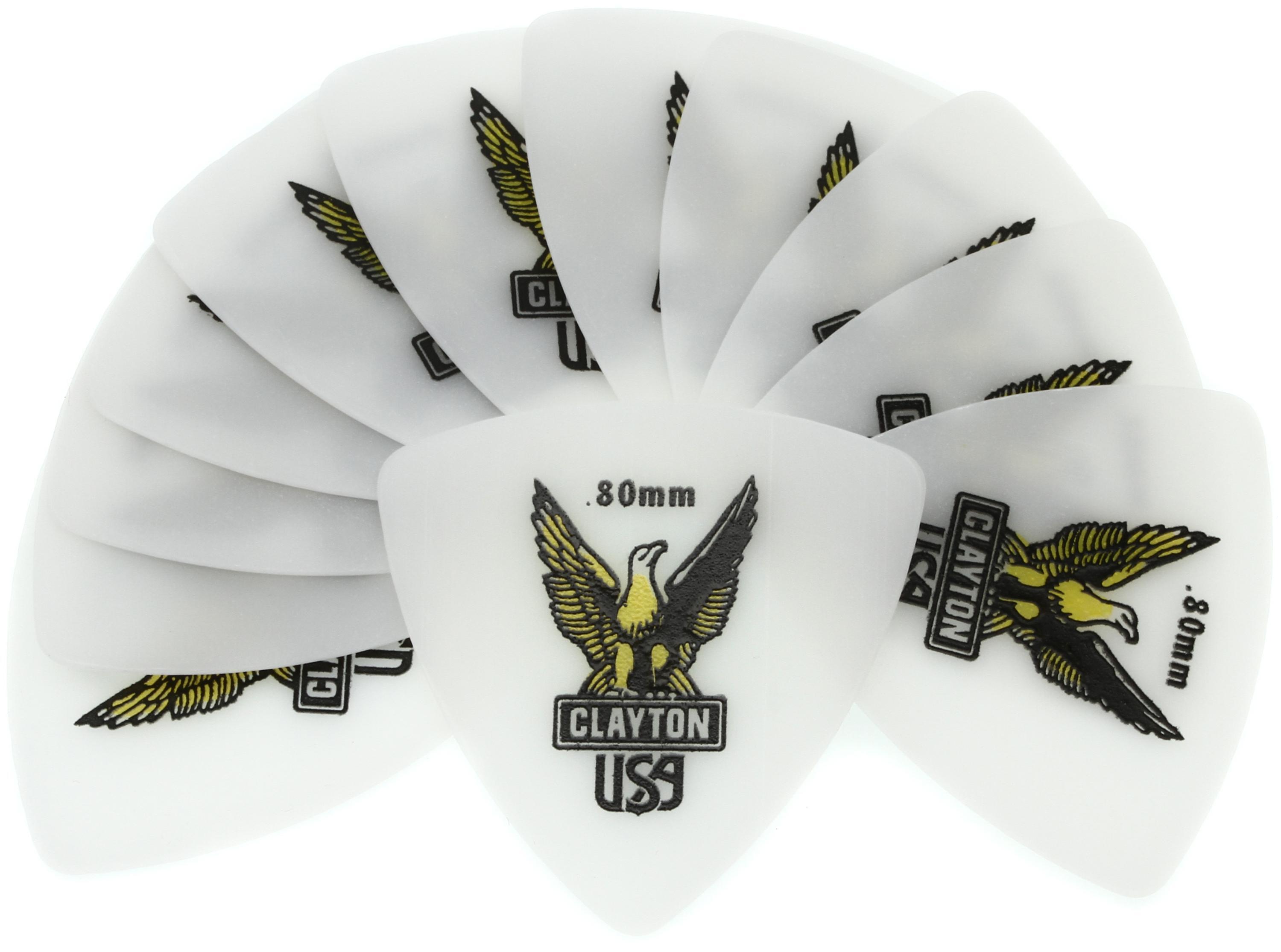 Photo of Clayton Acetal Rounded Triangle Picks .80mm (12-pack)
