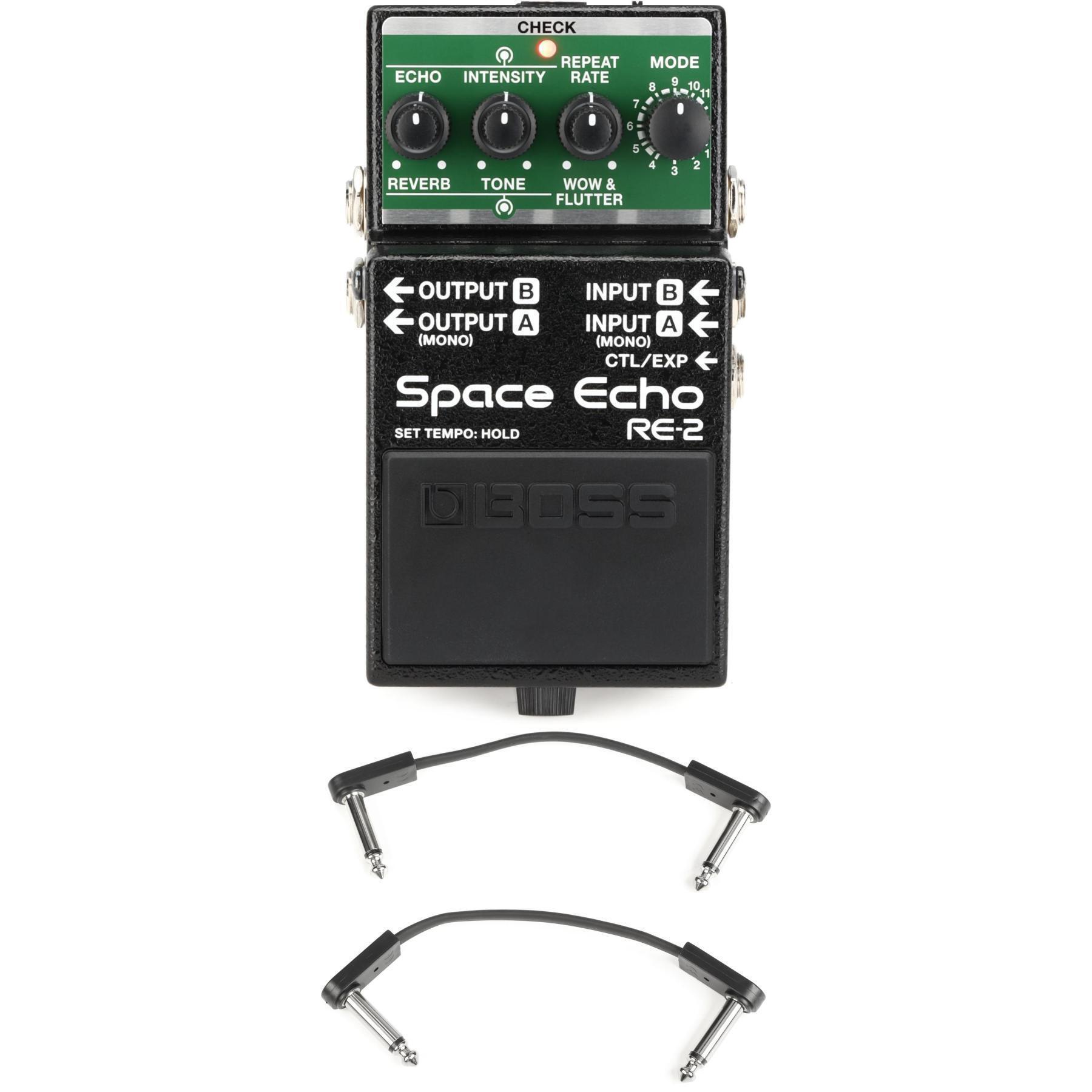 Boss RE-2 Space Echo Delay and Reverb Effects Pedal with EBS Patch Cables |  Sweetwater