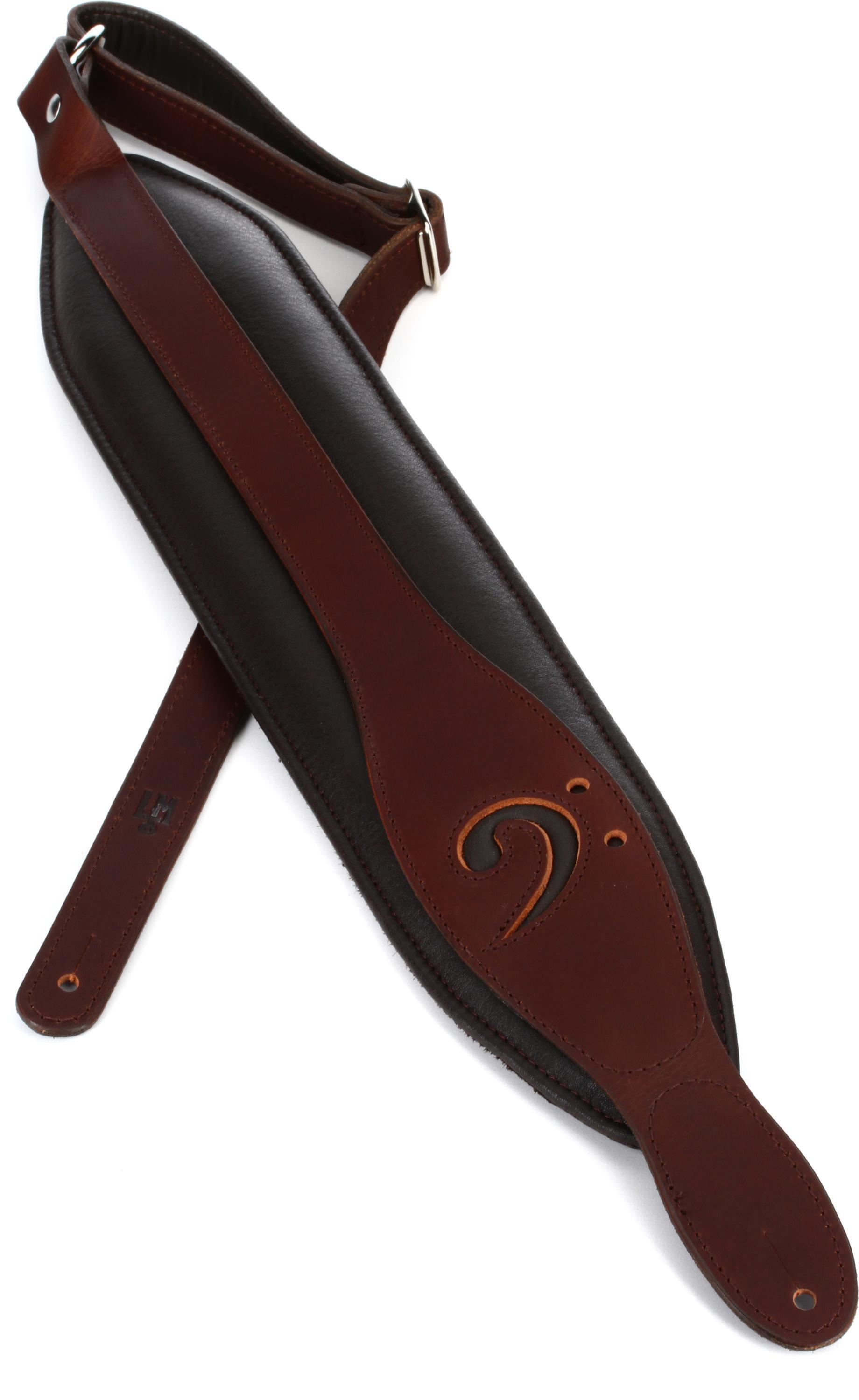 Photo of LM Products X-Clef Latigo Leather Bass Strap - Brown