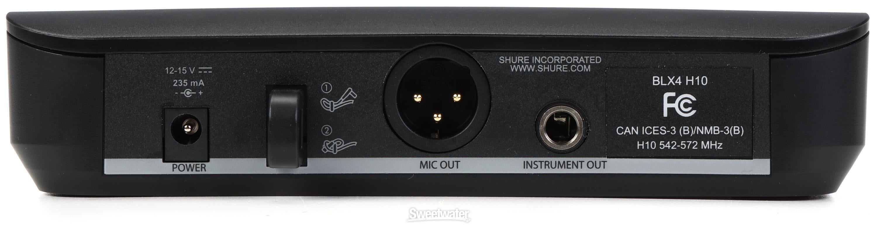 Shure BLX4 Wireless Receiver - H10 Band | Sweetwater