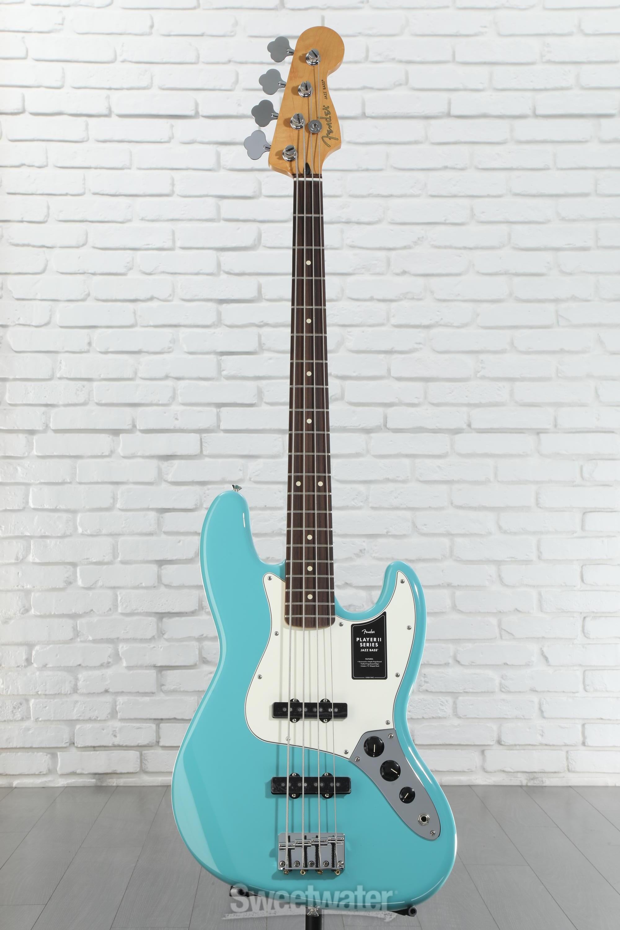 Fender Player II Jazz Bass - Aquatone Blue (New)| Black