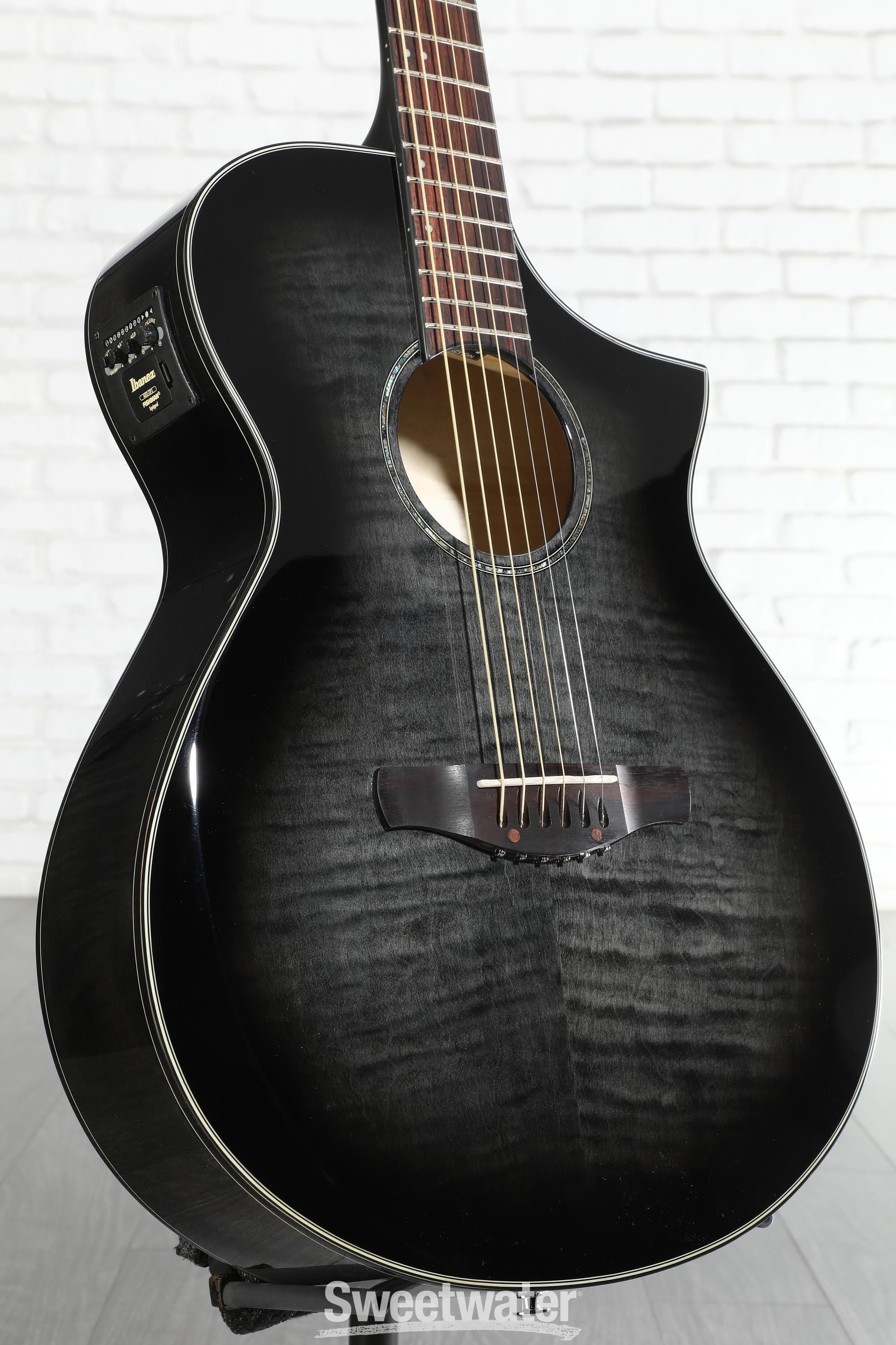 Ibanez AEWC400 Acoustic-Electric Guitar - Transparent Black
