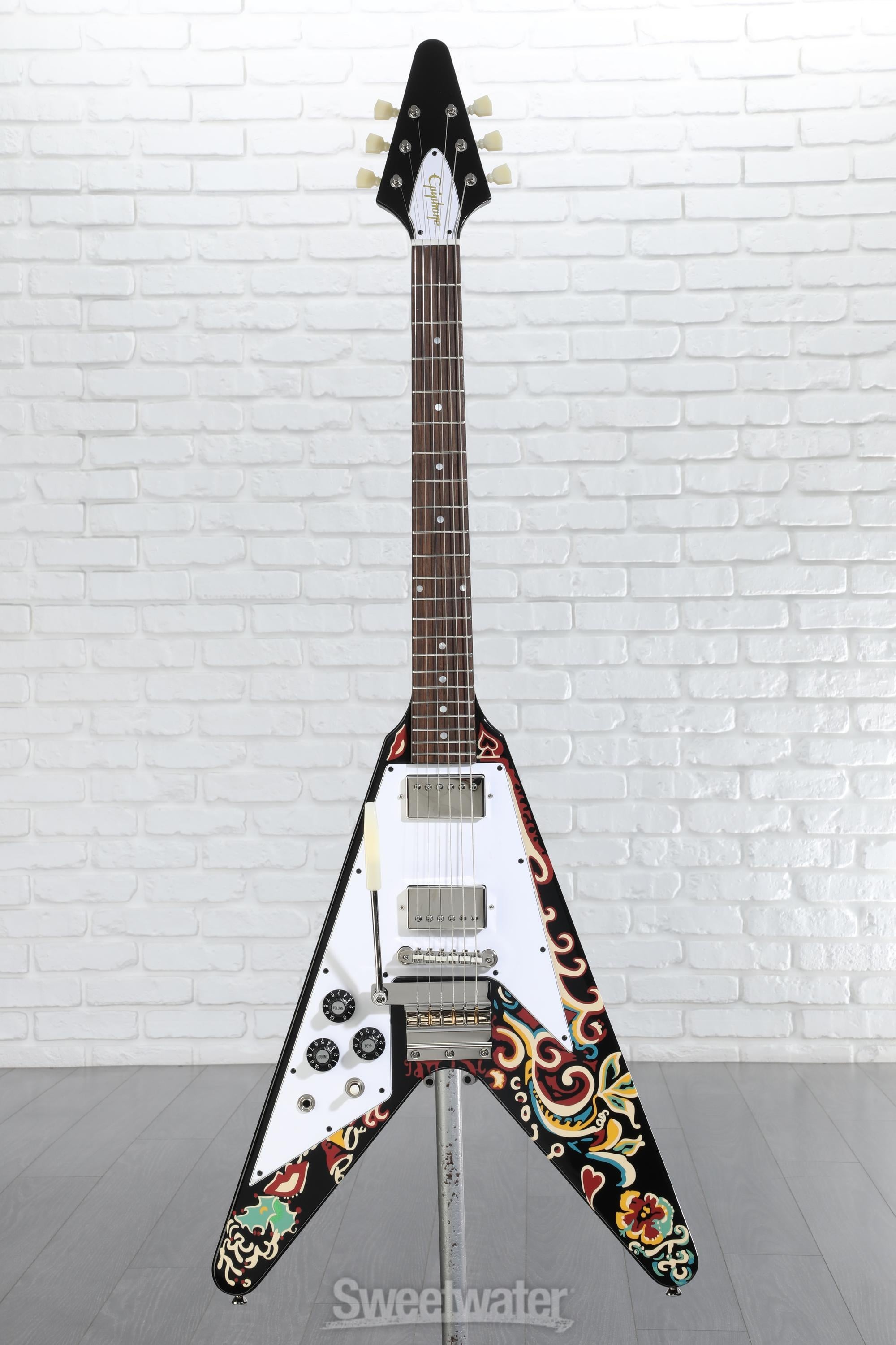 ギター　レフティ　Epiphone　ジミヘン　LH Epiphone エピフォン 左用 Jimi Hendrix Love Drops Flying V LH